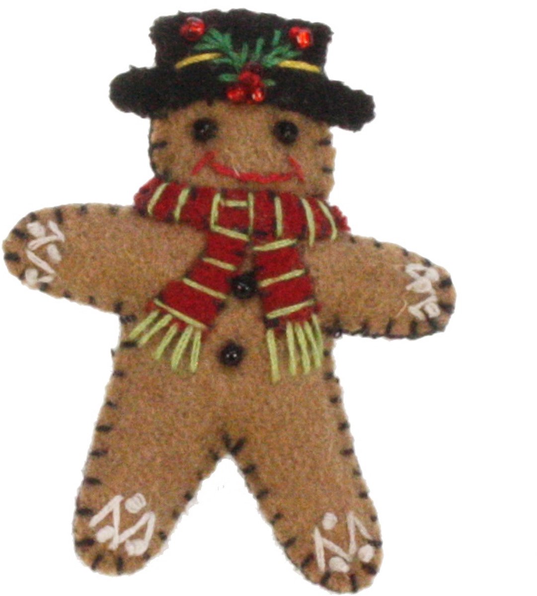 Broche Peperkoek mannetje, vilt 5x1x6cm