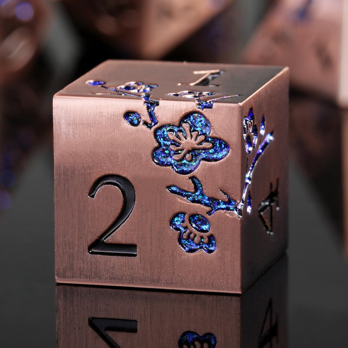 DND dobbelstenen set - 7 stuks zware metalen - roségoud - ideaal voor D & D spellen - ShopVlot