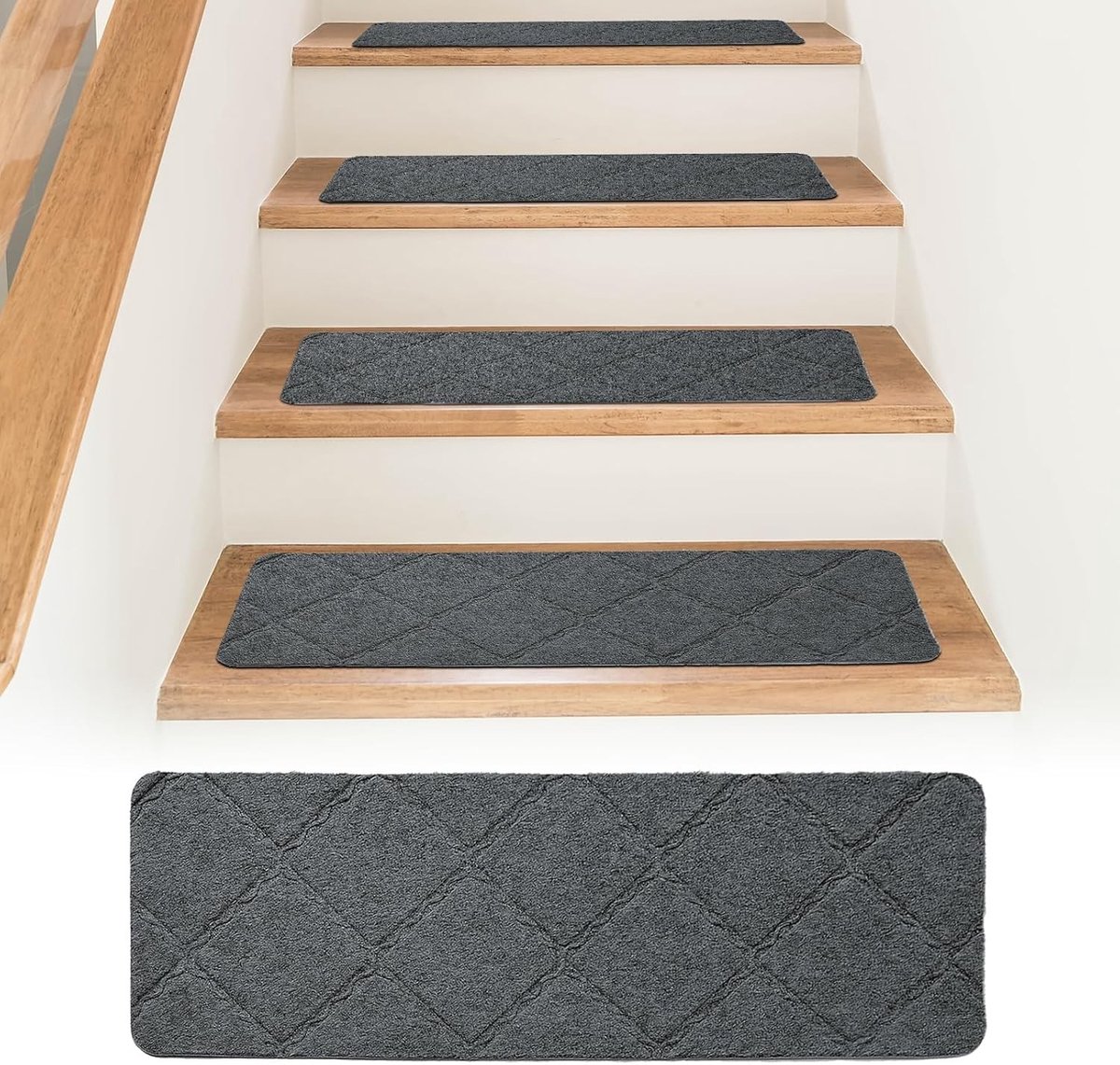 15 Stuk Antislip Trapmatten 55 x 19 cm - Zelfklevende Herbruikbare Trapbescherming voor Veiligheid en Comfort