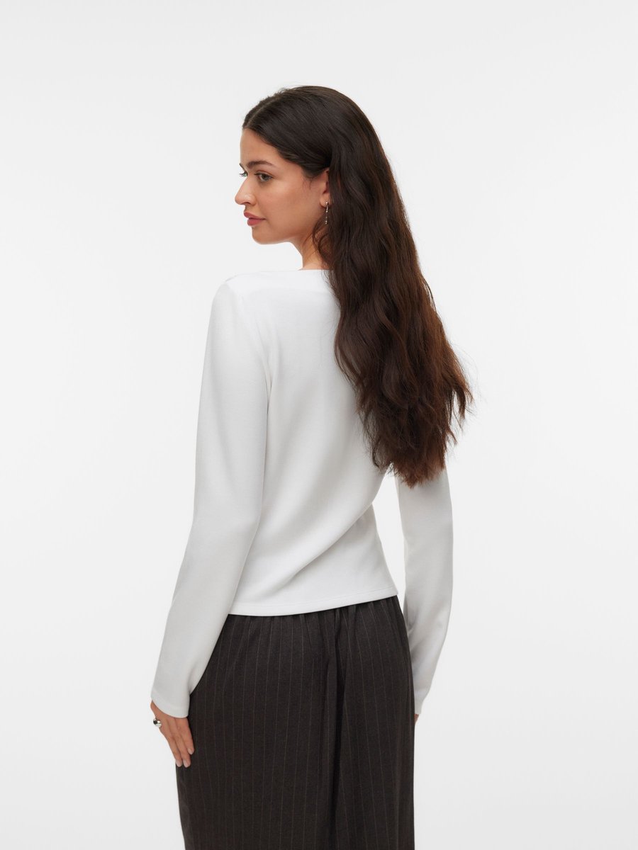 VERO MODA - VMMILLE LS BOATNECK SHORT TOP JRS NOOS - Dames - Blouses