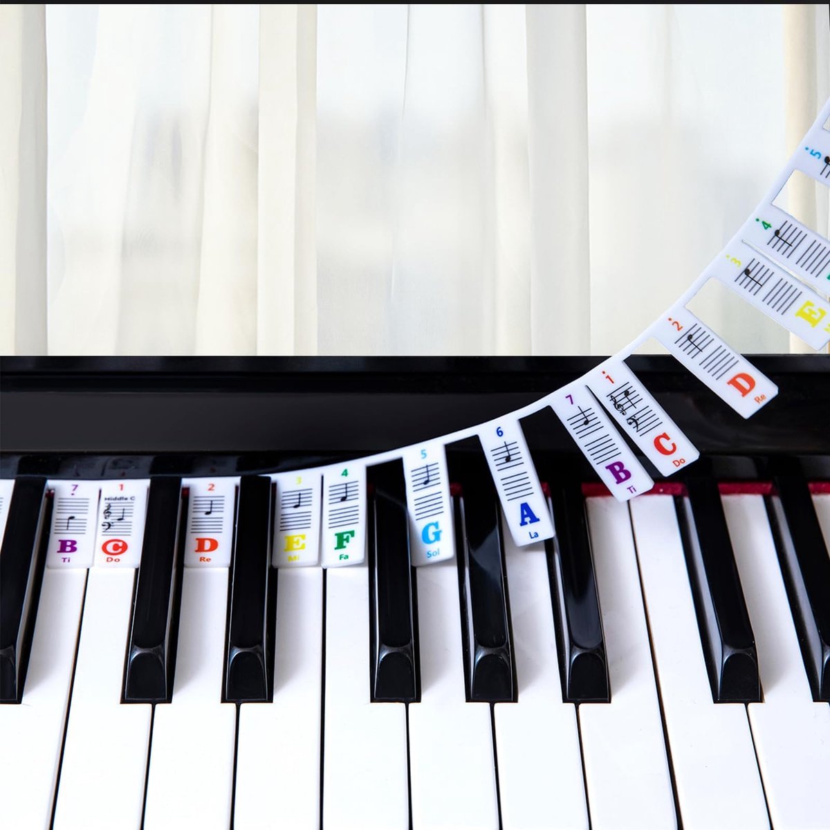 Pianobladmuziek gids voor beginners - afneembare toetsenbord etiketten - herbruikbaar van siliconen - ShopVlot