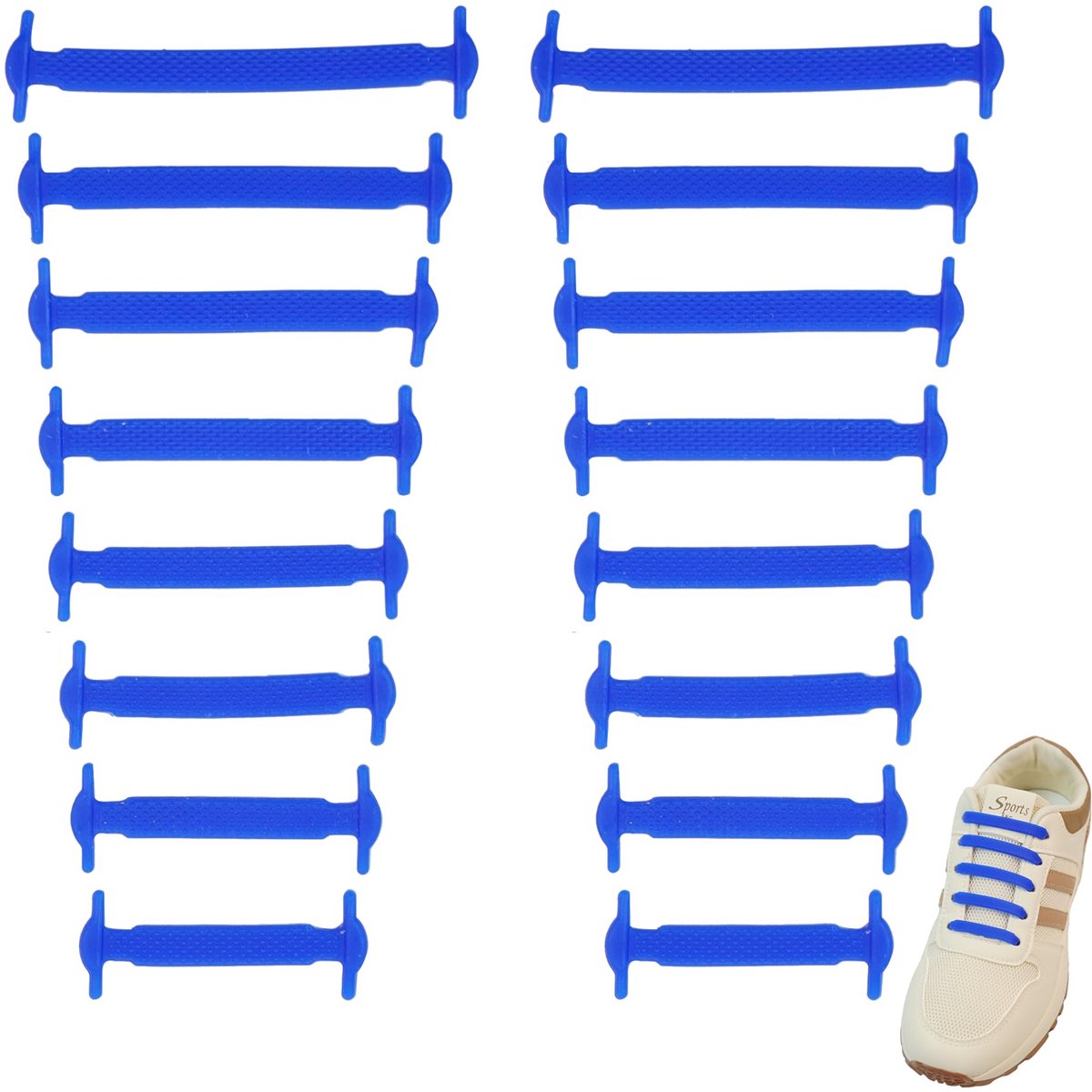 SUBAUM Elastische siliconen veters zonder strikken, voor volwassenen en kinderen, rubberen schoenveters voor sneakers - ShopVlot