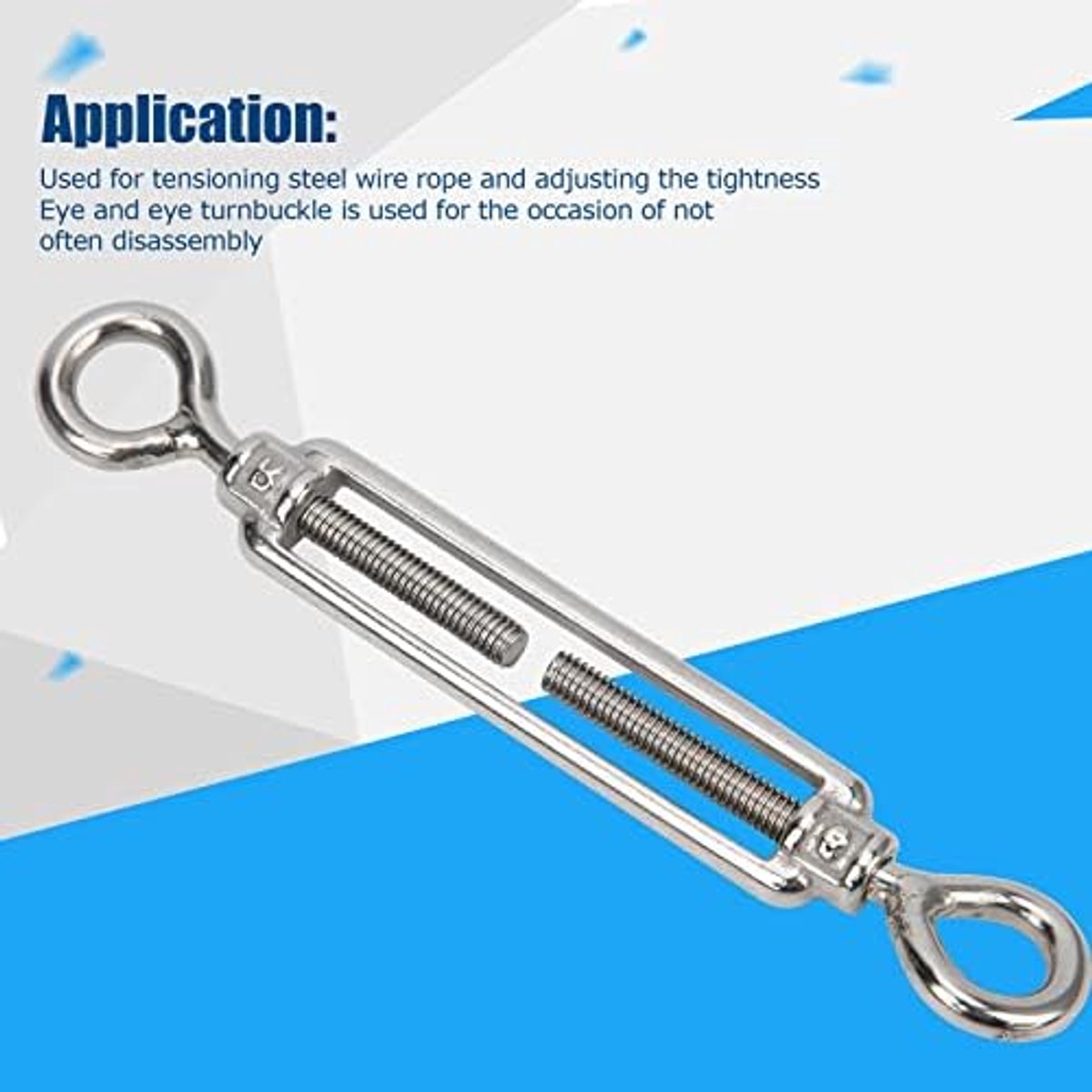 10Pcs Stainless Steel Eye & Eye M6 Open-Body Turnbuckles for Tension Cable or Rope Turnbuckle Thread Rope Tension - ShopVlot