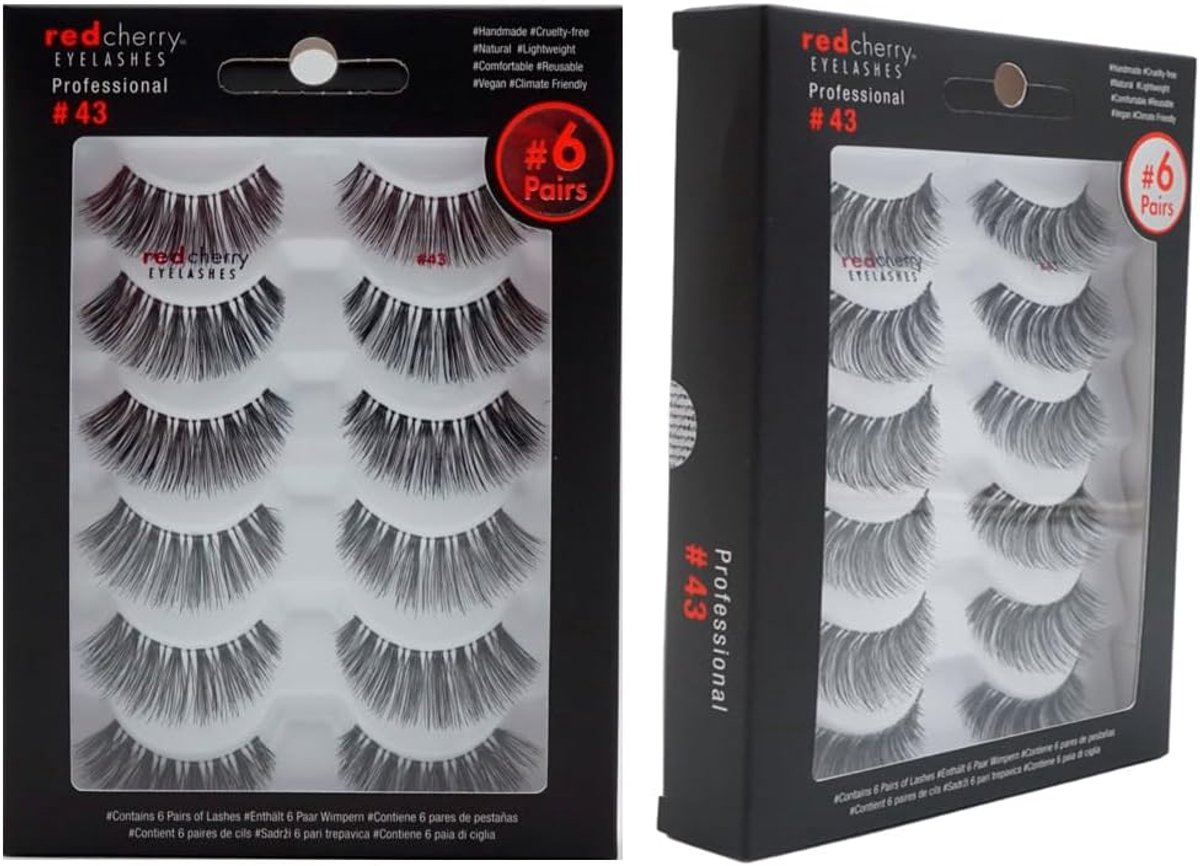 Red Cherry #43 False Eyelashes (Pack of 12) - ShopVlot