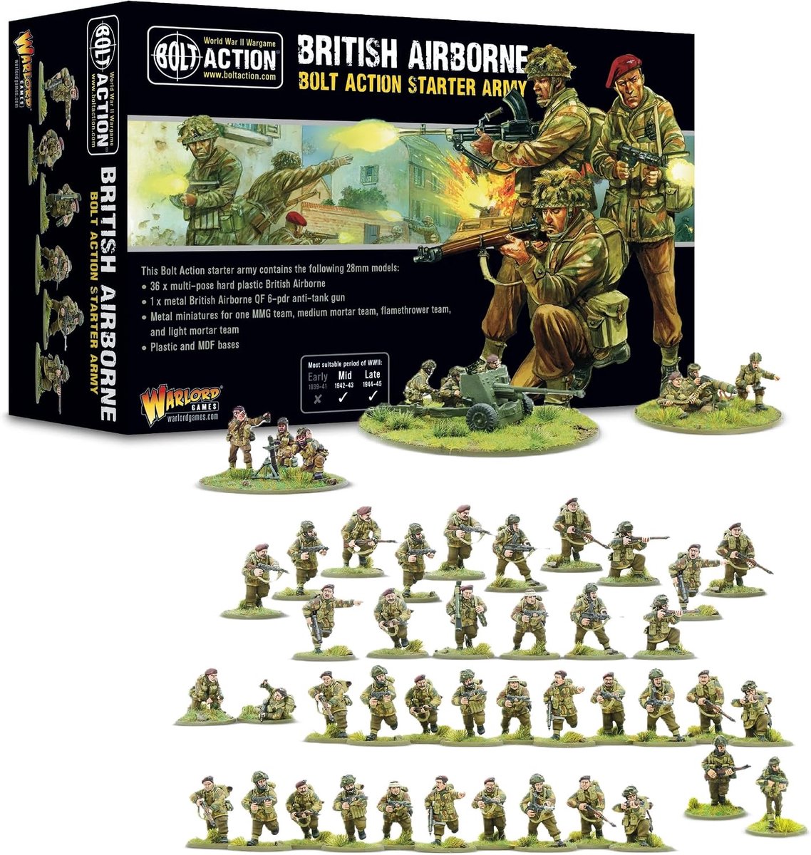 Warlord Games Bolt Action Starter Army British Airborne 28mm - ShopVlot
