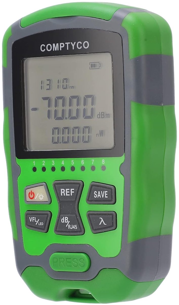 Optical Power Meter, -70~+10 DBm Fiber Optic Power Meter, Portable Fiber Optic Cable Power Tester with Red Light - ShopVlot