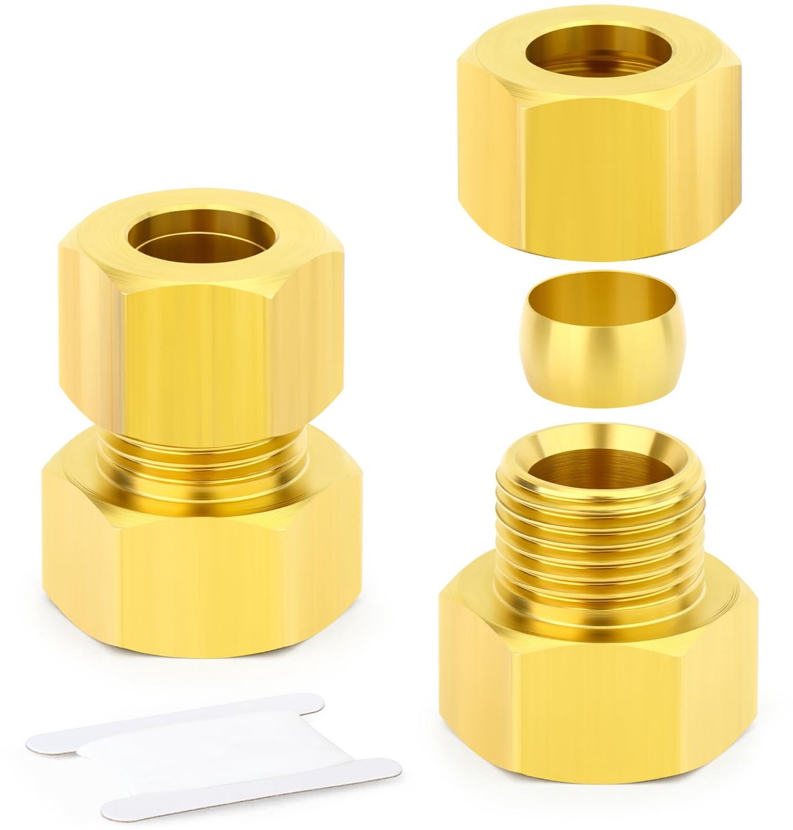 Compressiebuis buisfitting 12 mm OD - messing - 1/2" BSP vrouwelijke koppeling - ideaal voor waterleiding - ShopVlot