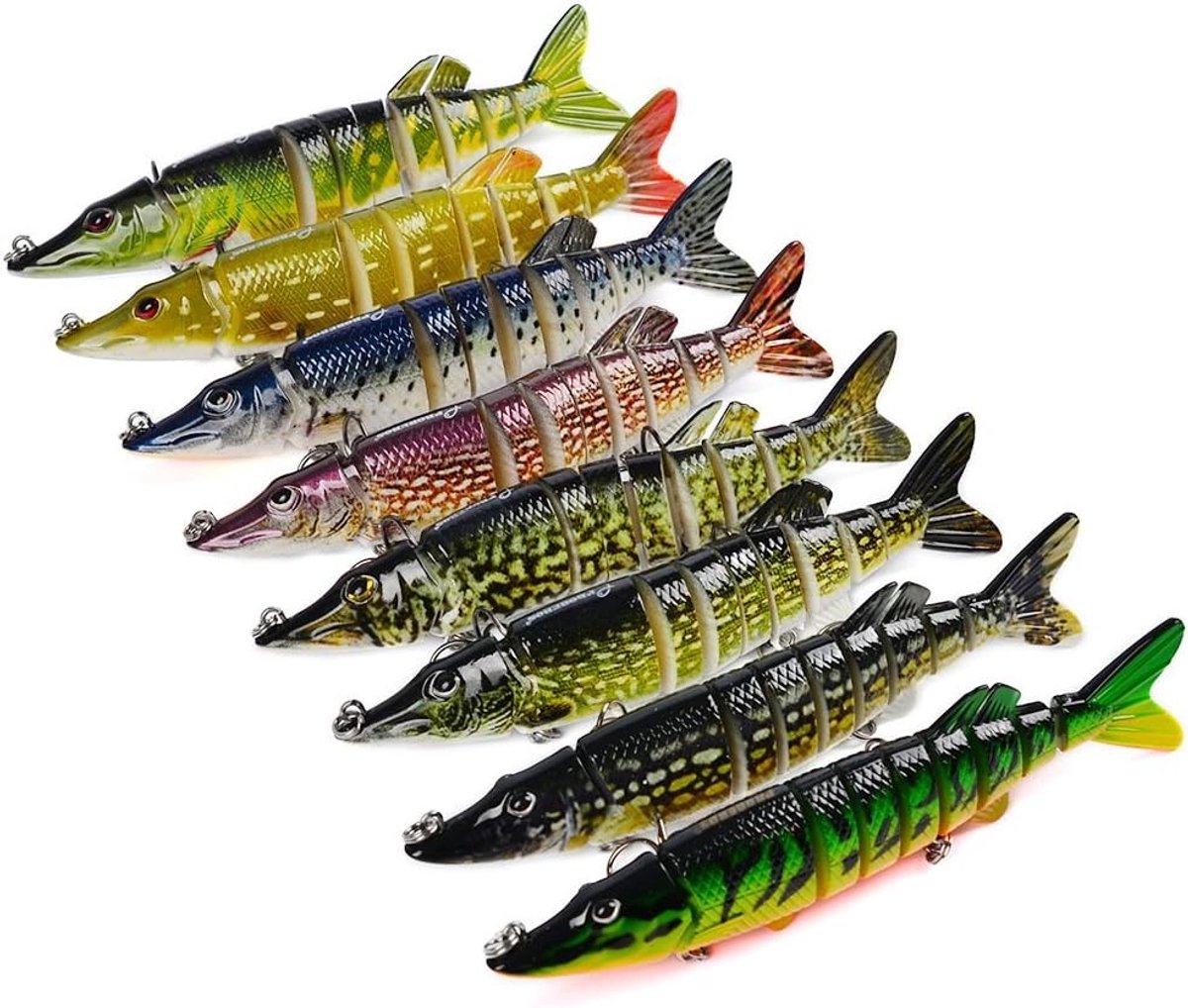 Lifelike Multi-section Zwemende Aas voor Vissen, 12.5cm/21g Hardbait Wobbler in 13 Kleuren, Perfect voor Snoek en Baars