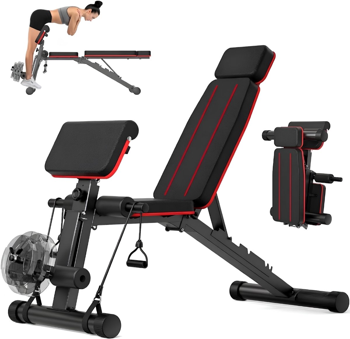 TYR® Fitnessbank - Bureau - Trainingsbank - Zwart - 117cm x 43cm x 44cm