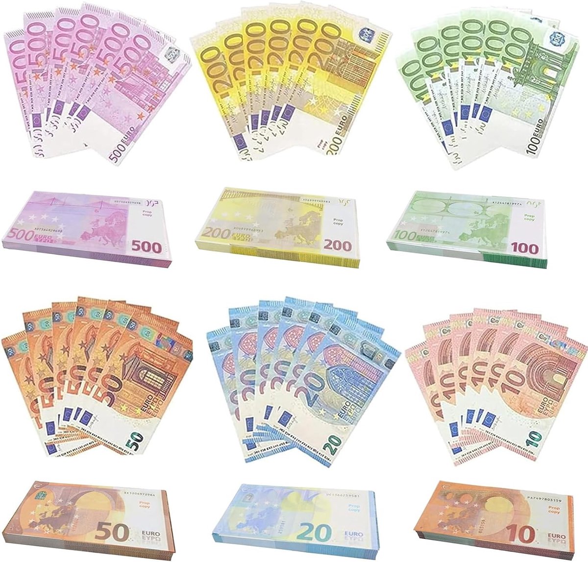 120 Stukken Neppengeld Euro Bankbiljetten, Speelgeld voor Educatief Gebruik, Wiskunde en Decoratie