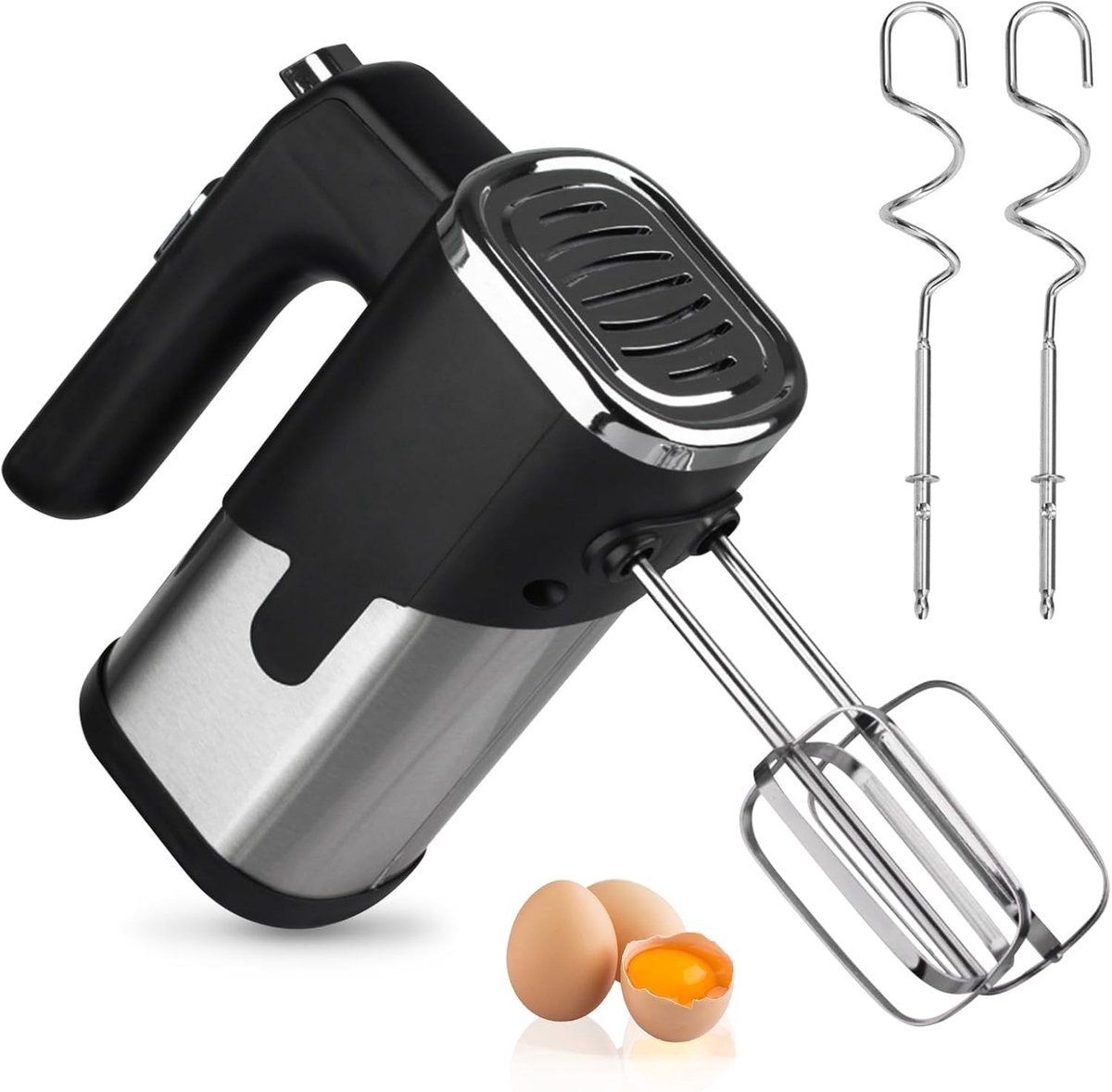 Handmixer - Wit - 800 W - Elektrische Mixer met 5 Snelheden en Accessoires - Voor Bakken en Slagroom Mengen