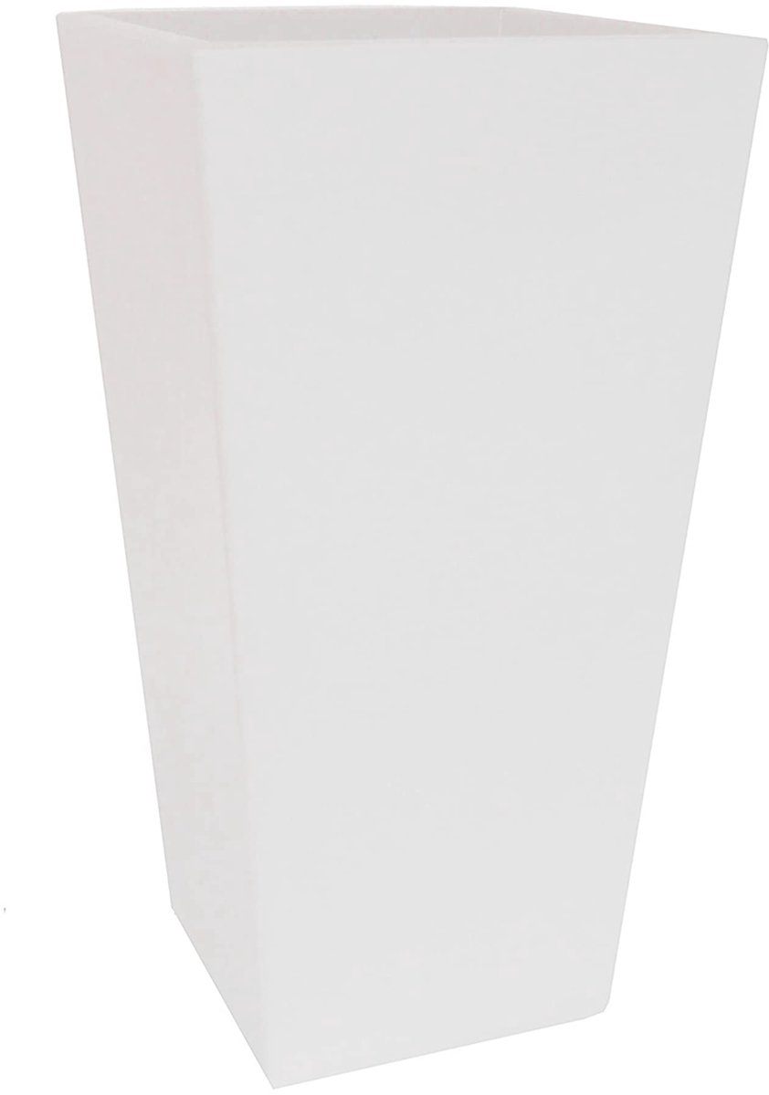 Vaas 30 cm wit - keramiek - voor binnen en buiten - stijlvol decoratief - ShopVlot