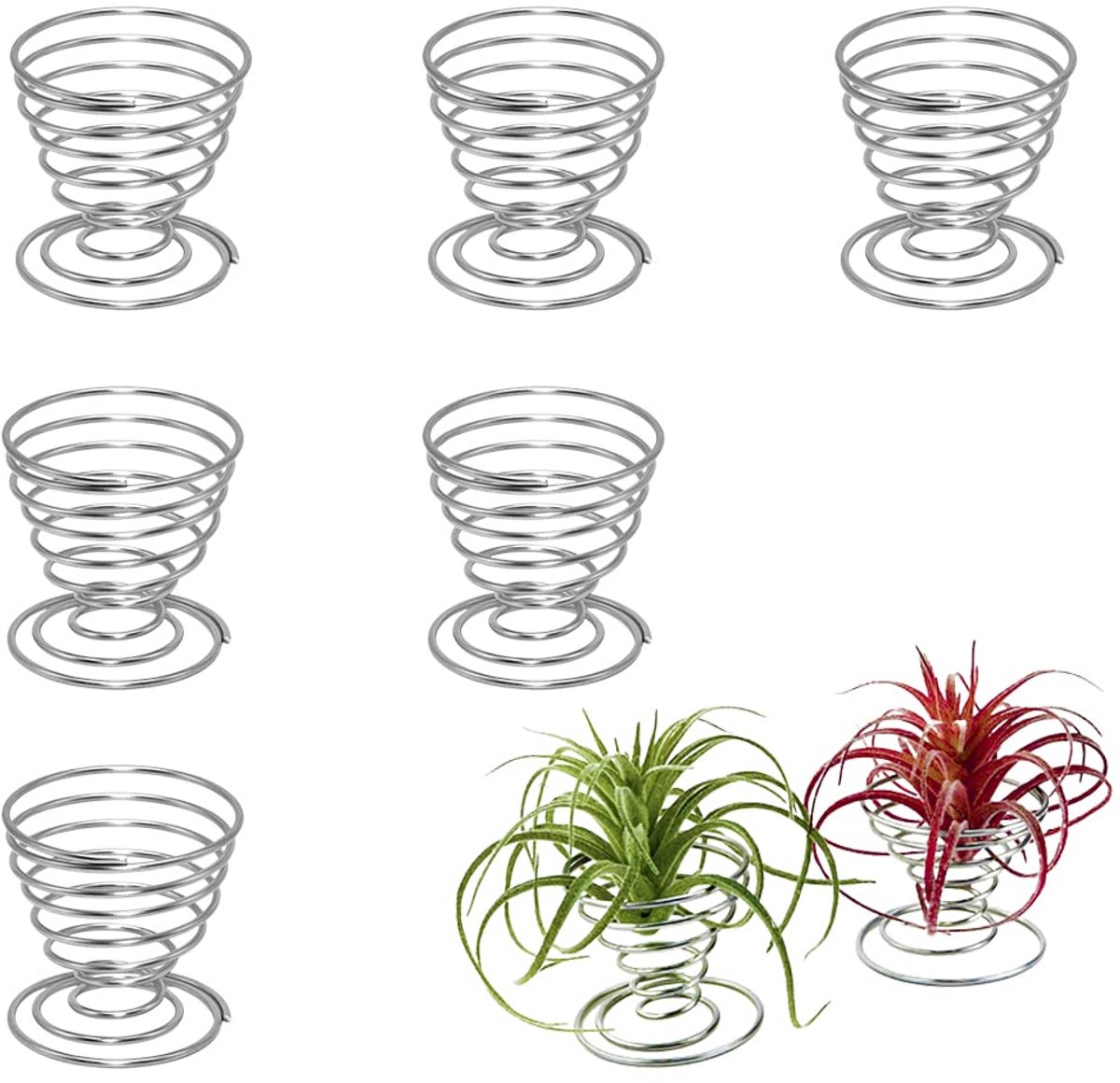 Luchtplantenhouder 6 Stuks - Roestvrij Staal - Geometrisch Design - Perfecte Display voor Tillandsia - ShopVlot