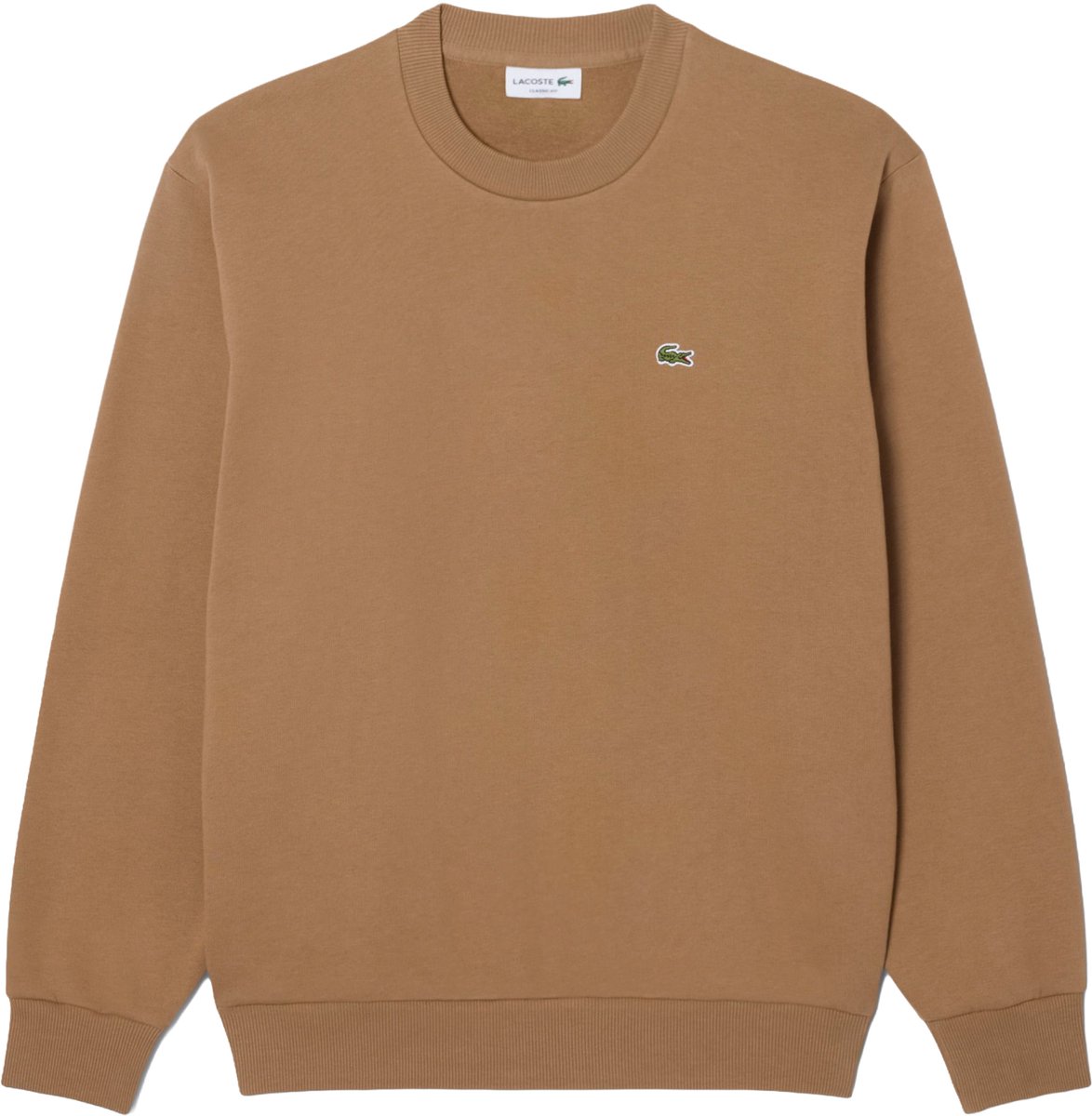 Lacoste heren sweatshirt - cookie lichtbruin