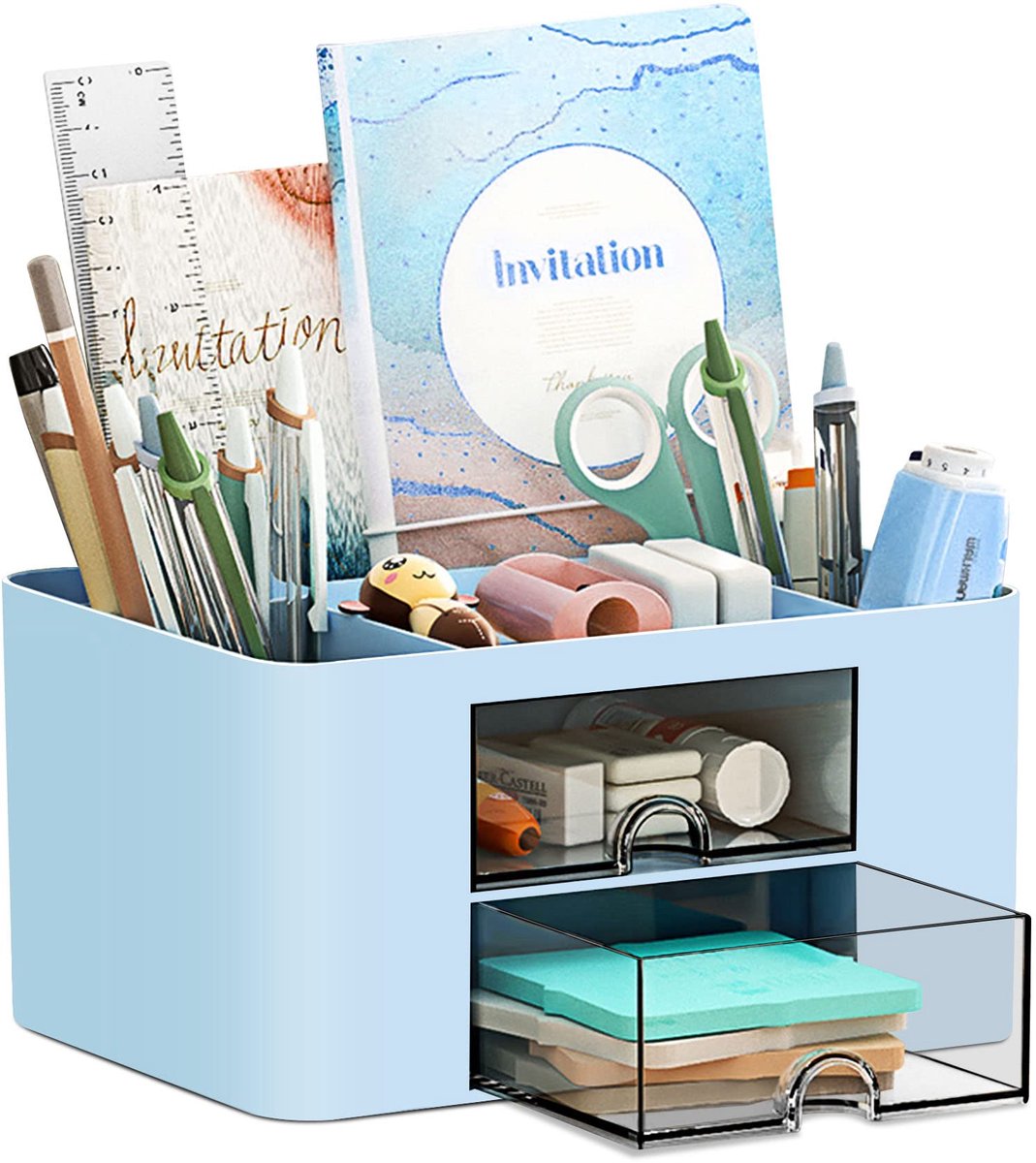 Bureau-organizer 7 vakken - kunststof - multifunctionele pennenhouder - ideaal voor kantoor en thuis - ShopVlot