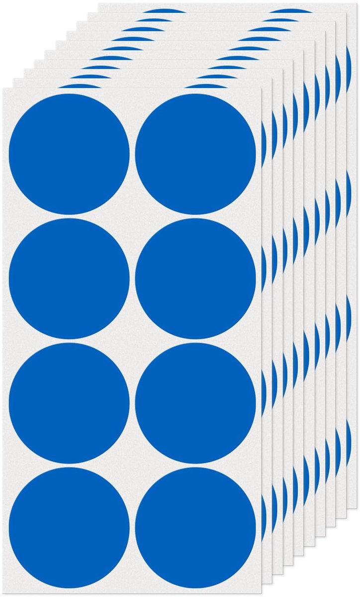 Ronde etiketten 50 mm - blauwe kleurcodering - vinyl waterdicht - zelfklevend en verwijderbaar - ShopVlot