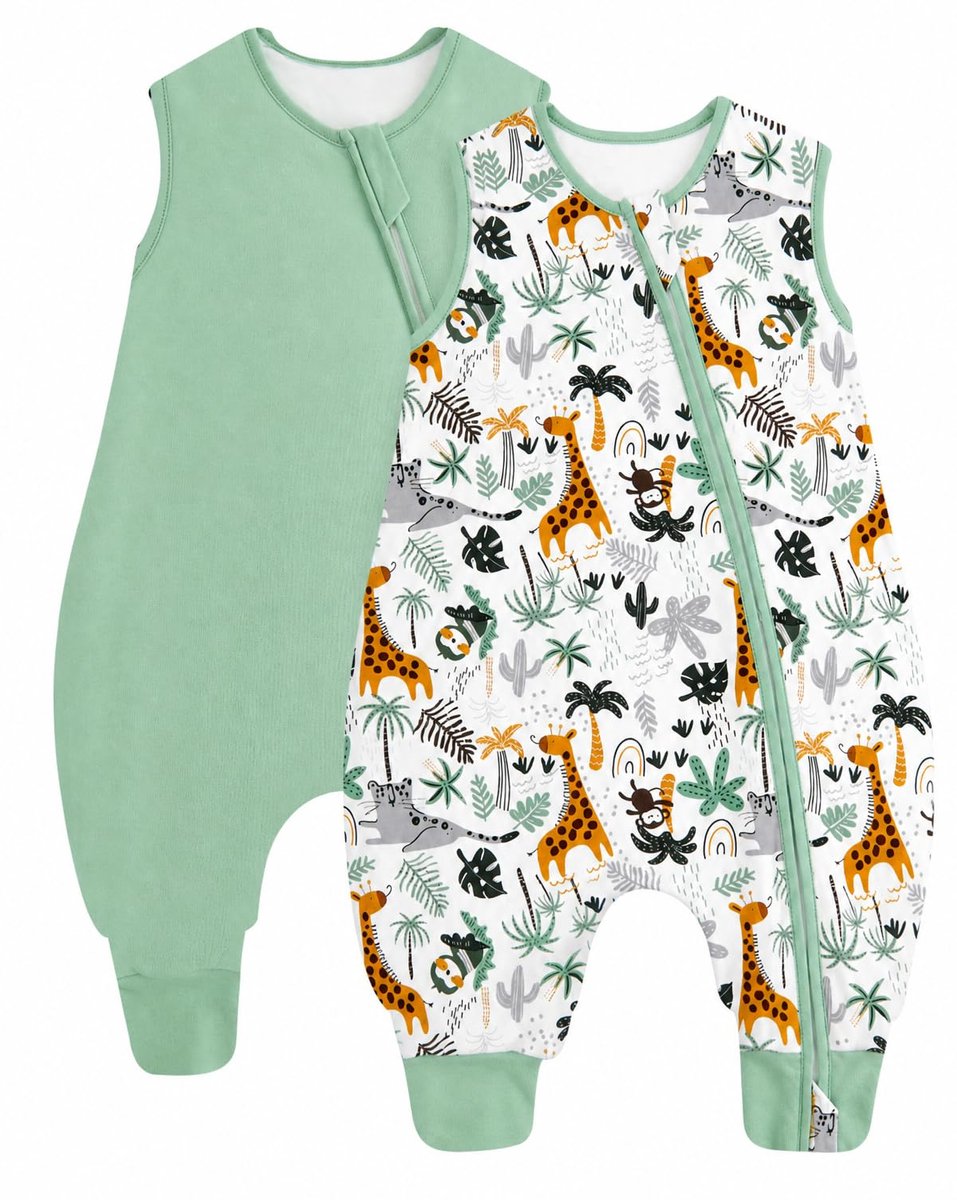 Babyslaapzak met voetjes 1,5 TOG - Dubbellaags katoen - Geschikt voor actieve baby's - Comfortabel en veilig slapen - ShopVlot