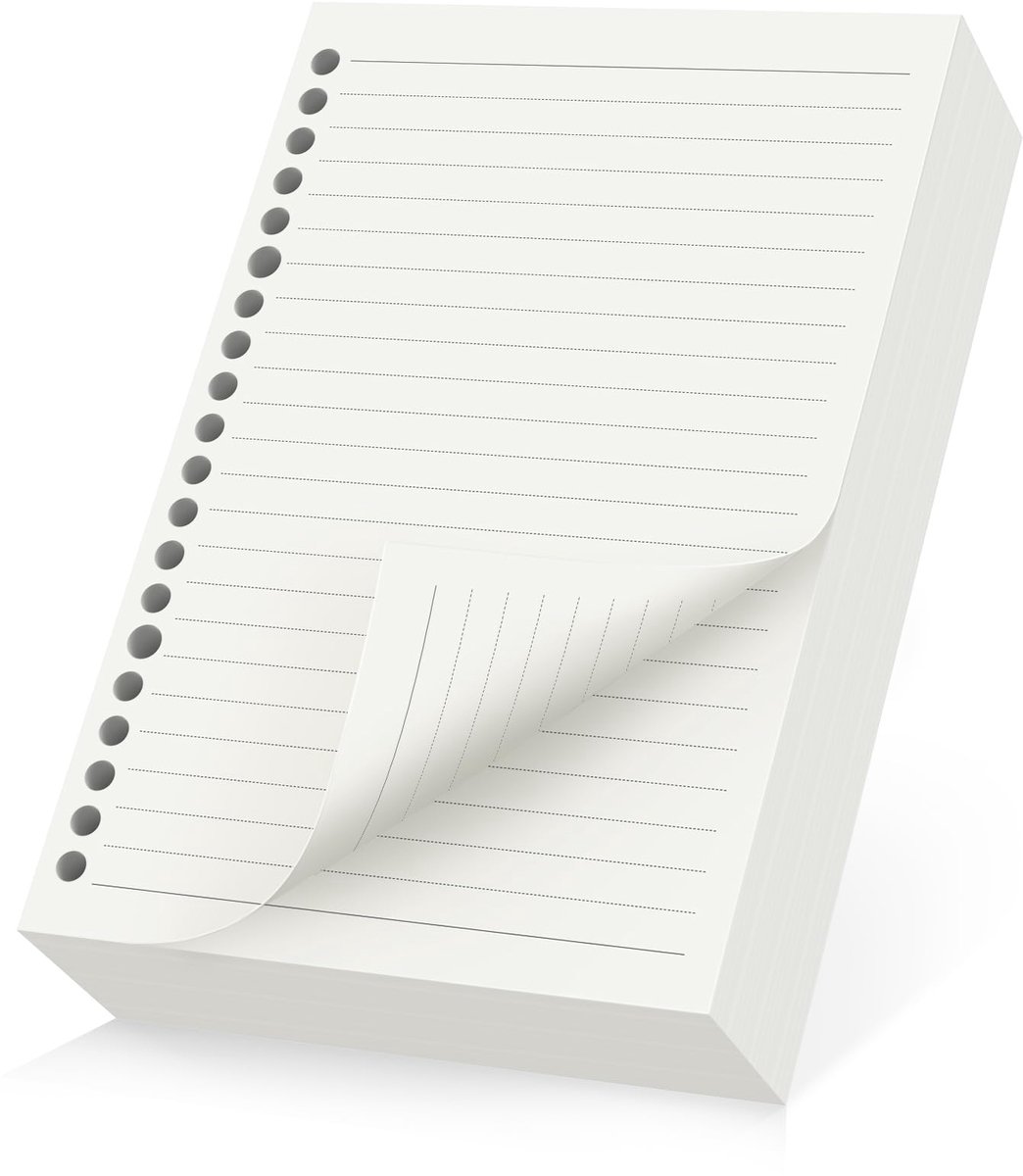 Refillpapier A5 180 PCS - Gelinieerd 8 mm - 100 g/m² - Geschikt voor A5 Ringbanden - ShopVlot