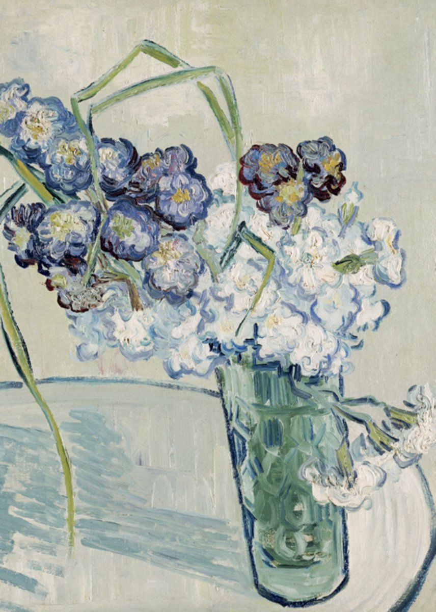 Luxe Wenskaart Artige Kunst a la Carte - Wenskaarten - Kunstkaart - Stil Leven - Still Life Vase of Carnations - Vincent van Gogh Juni 1890 - Serie Tracks Art - Artige - Kaart - 1 Stuks - In Folie - Gratis Verzonden - Hoge Afnamekortingen - 12x17cm
