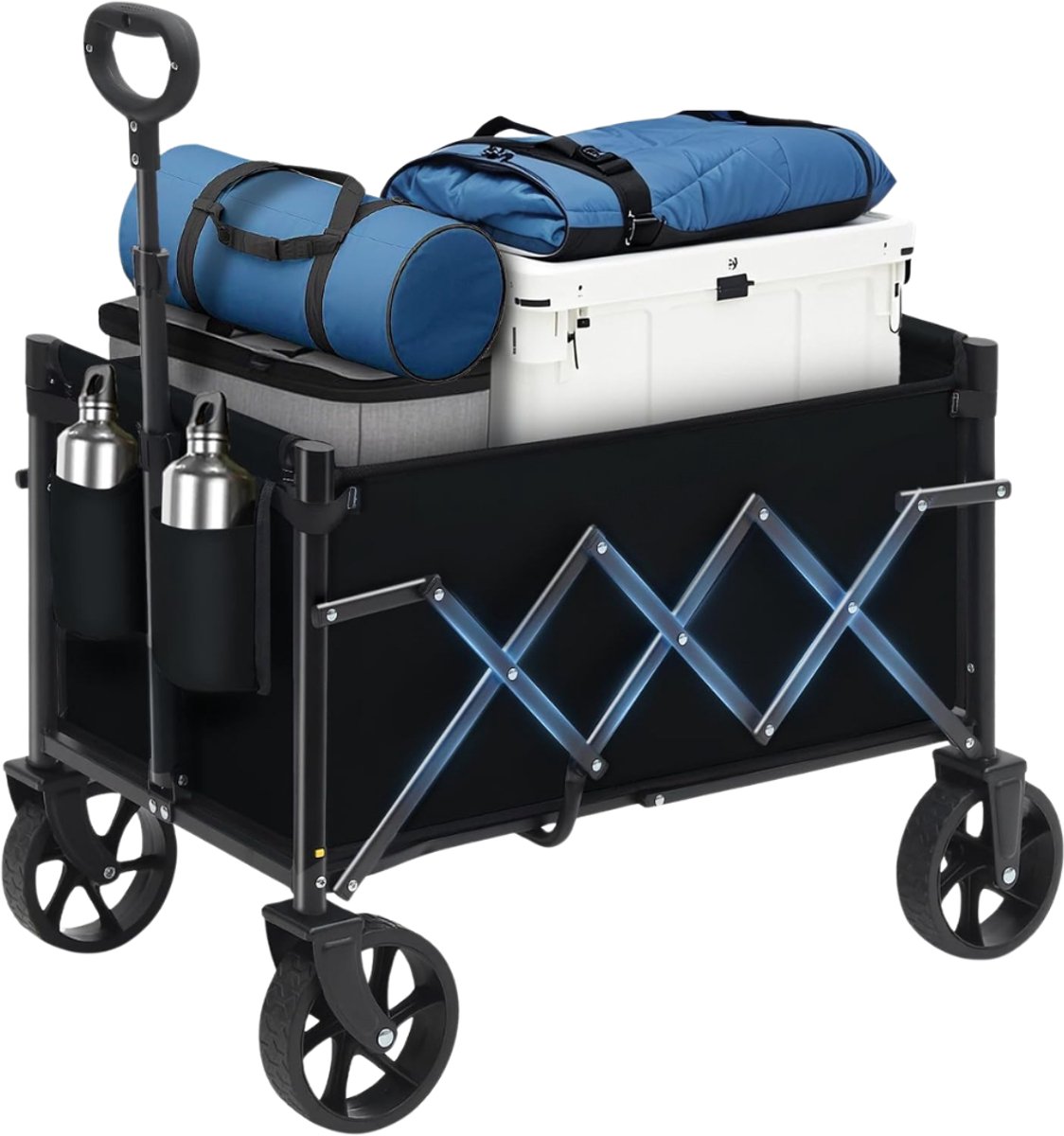 Verte Bolderkar - Opvouwbare Handkar - Klein - 70 L - 80 Kg - Opvouwbare Handkar Met Rem - Opvouwbare Boodschappenkar - Kampeertrolley Met In Hoogte Verstelbare Handgreep - Lichtgewicht - Ruimtebesparend En Stabiel