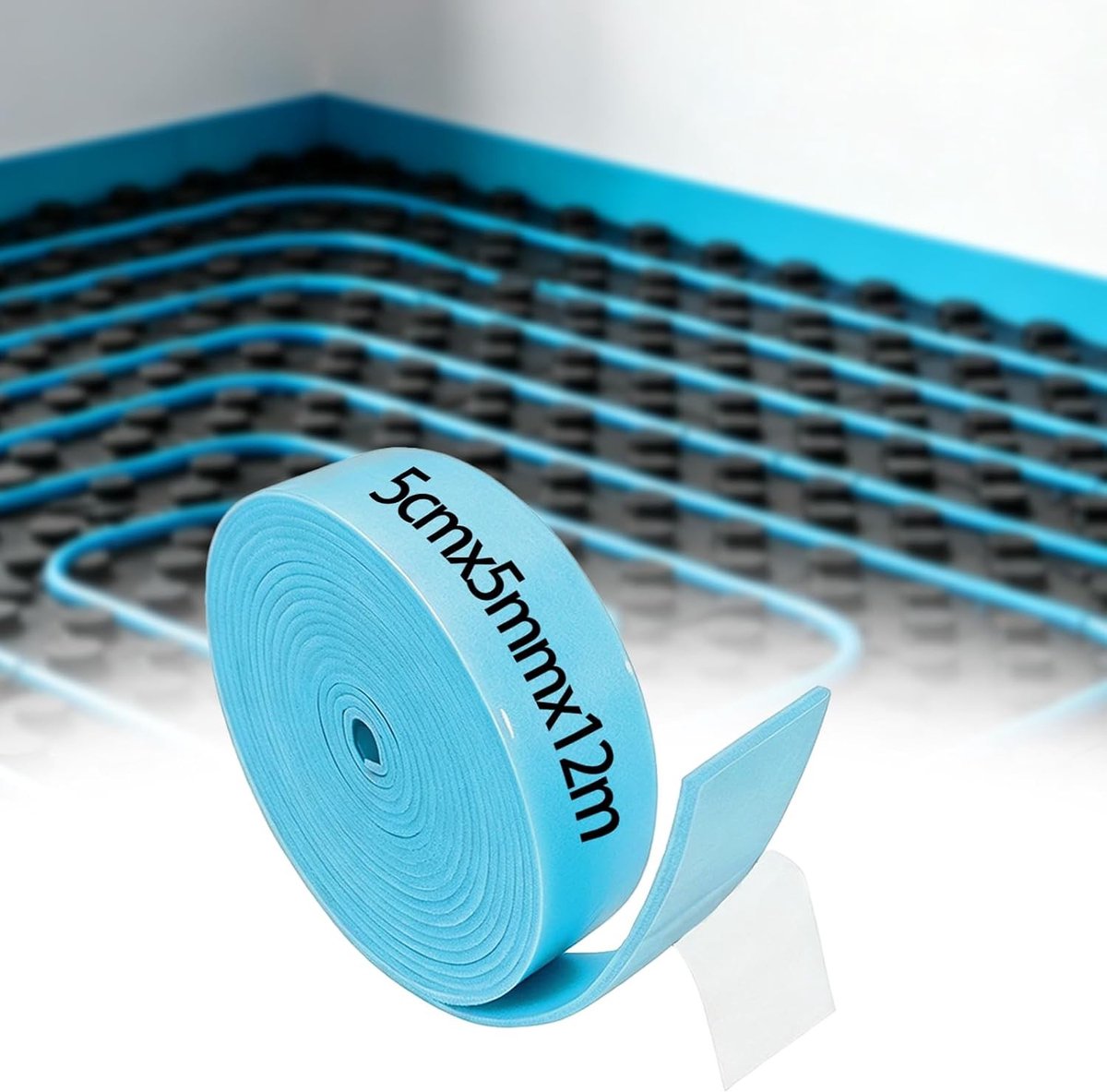 Randisolatiestrip zelfklevend 12 m, 50 mm x 5 mm, flexibel en geluidsisolatie voor optimale isolatie