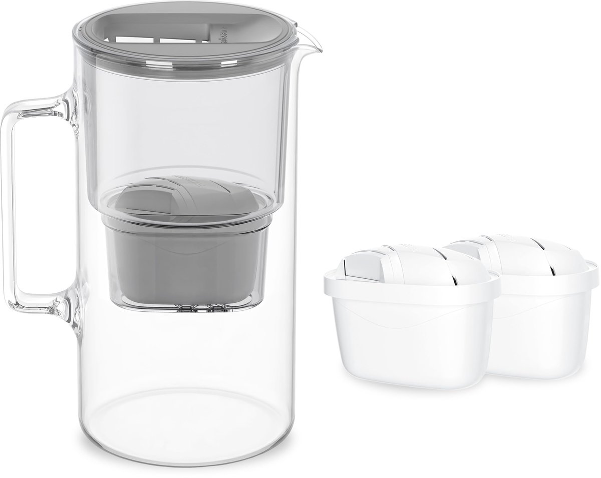 Waterfilterkan 3 l - Glazen karaf - Vermindert chloor en zware metalen - BPA-vrij - ShopVlot