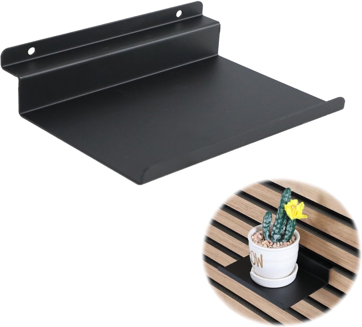 Plank voor akoestische paneelen 25 x 10 cm - metaal - zwevende wandplanken - opslag voor akoestische panelen - ShopVlot