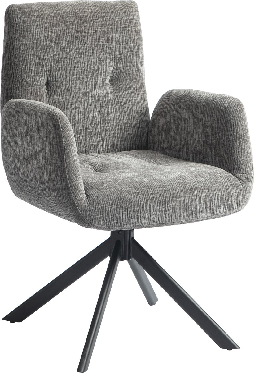 Homcom Fauteuil Draaibaar met Armleuningen - Draaifauteuil - Accentstoel - Relaxstoel - Donkergrijs