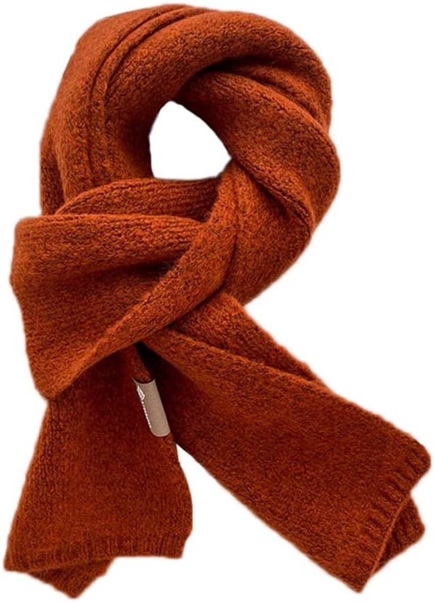 Dames Sjaal voor Winter, Unisex Gebreide Sjaal voor Stellen, Lange Vintage Sjaal van Wol, Zacht en Warm, Rood