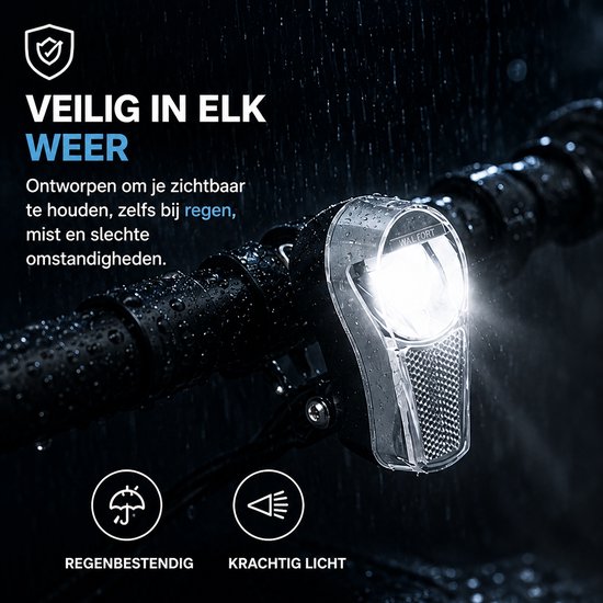Fietskoplamp - Fietsverlichting - Schijnt 90 Meter - Inclusief Batterijen - Wit — afbeelding 2