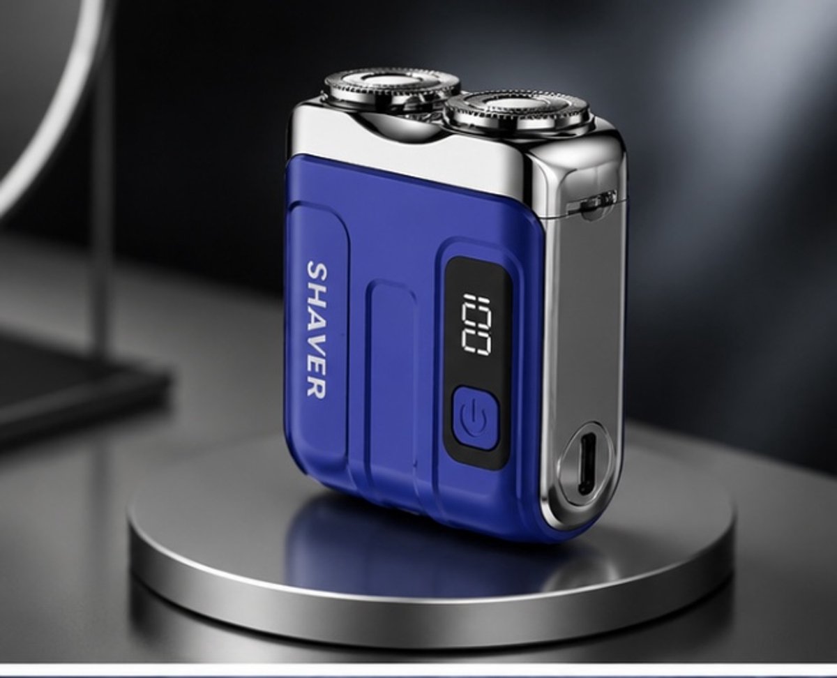 Mini Elektrisch scheerapparaat R18 USB-C Oplaadbaar- Draadloos- Compact- Dubbele Scheerkop