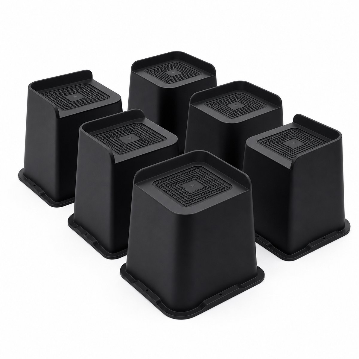 JustValue L-vormige Meubelverhogers 10,2 cm - 6 Stuks - Voor Bed, Bank en Tafel - Zwart