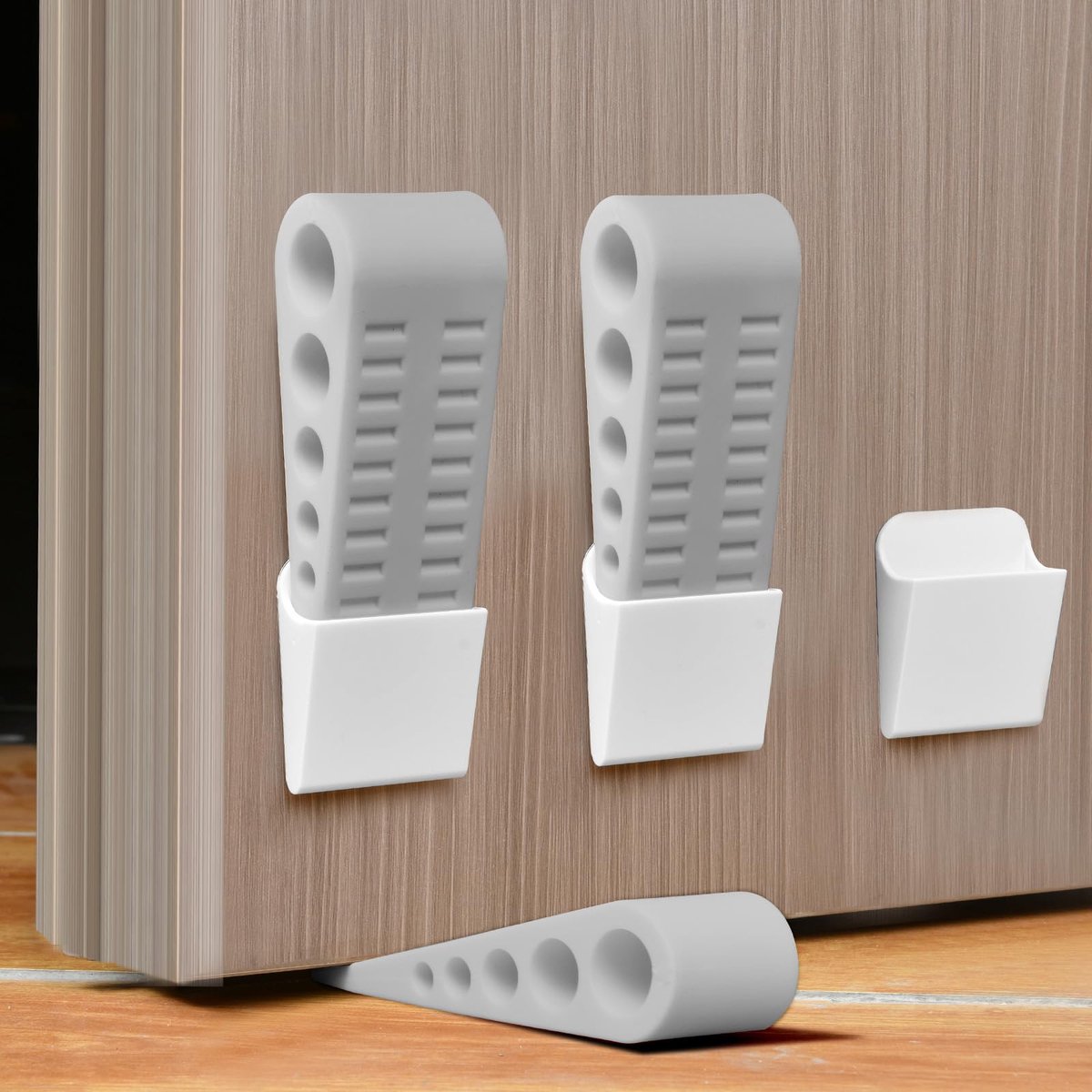 Deurstopper antislip 3-delige set - rubberen wigvormig - geschikt voor alle vloeren - voorkomt schade aan deuren - ShopVlot