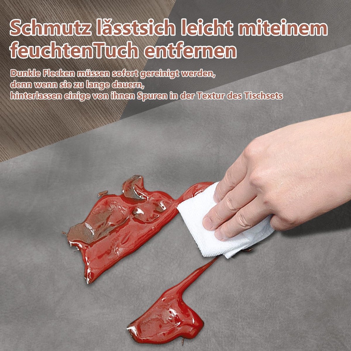 Placemats imitatieleer set van 6 - waterdicht en afwasbaar - antislip en dubbelzijdig - stijlvol voor elke tafel - ShopVlot