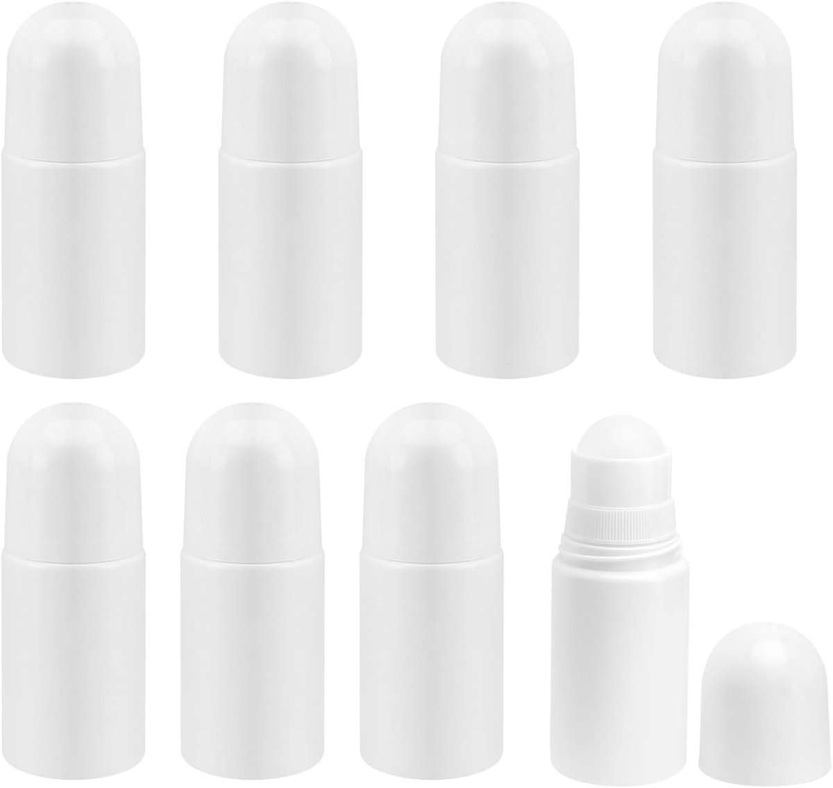8 Stuks Lege Roll-On Flessen van 50ml voor Zonnebrand, Parfum en Olie - Herbruikbare Reisflessen voor Huidverzorging en Geuren