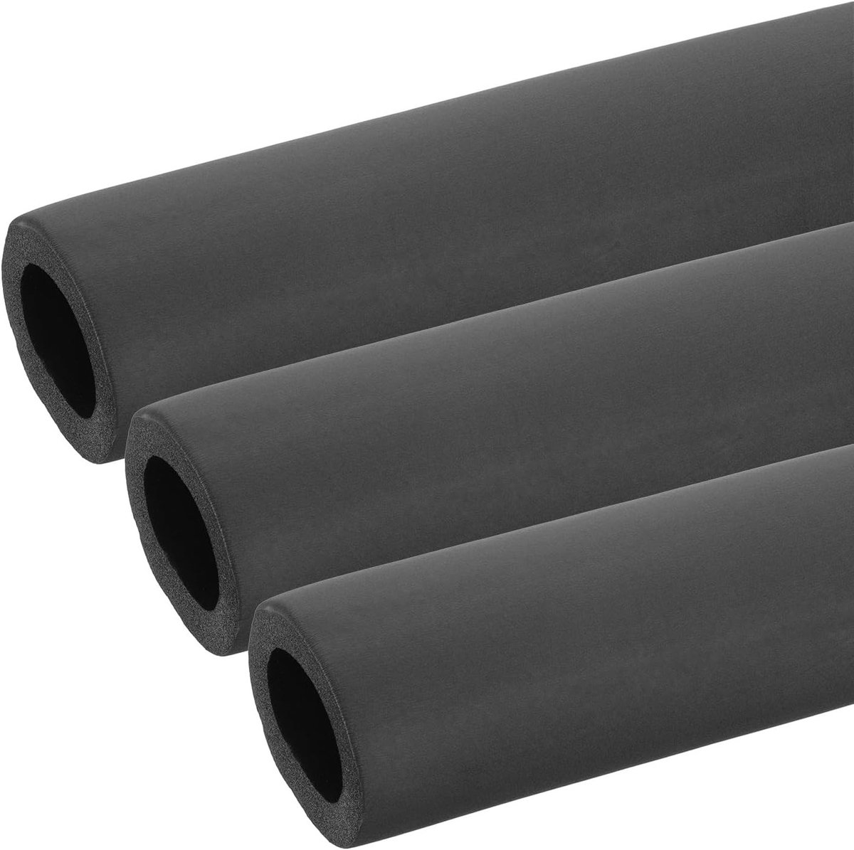 43mm (1 11/16") ID x 3.3Ft x 1.5cm Pijpisolatie Schuimtube, 3 Stuks Pijpbedekking voor Handgreep en HVAC Airco-units, Zwart, Duurzaam en Flexibel