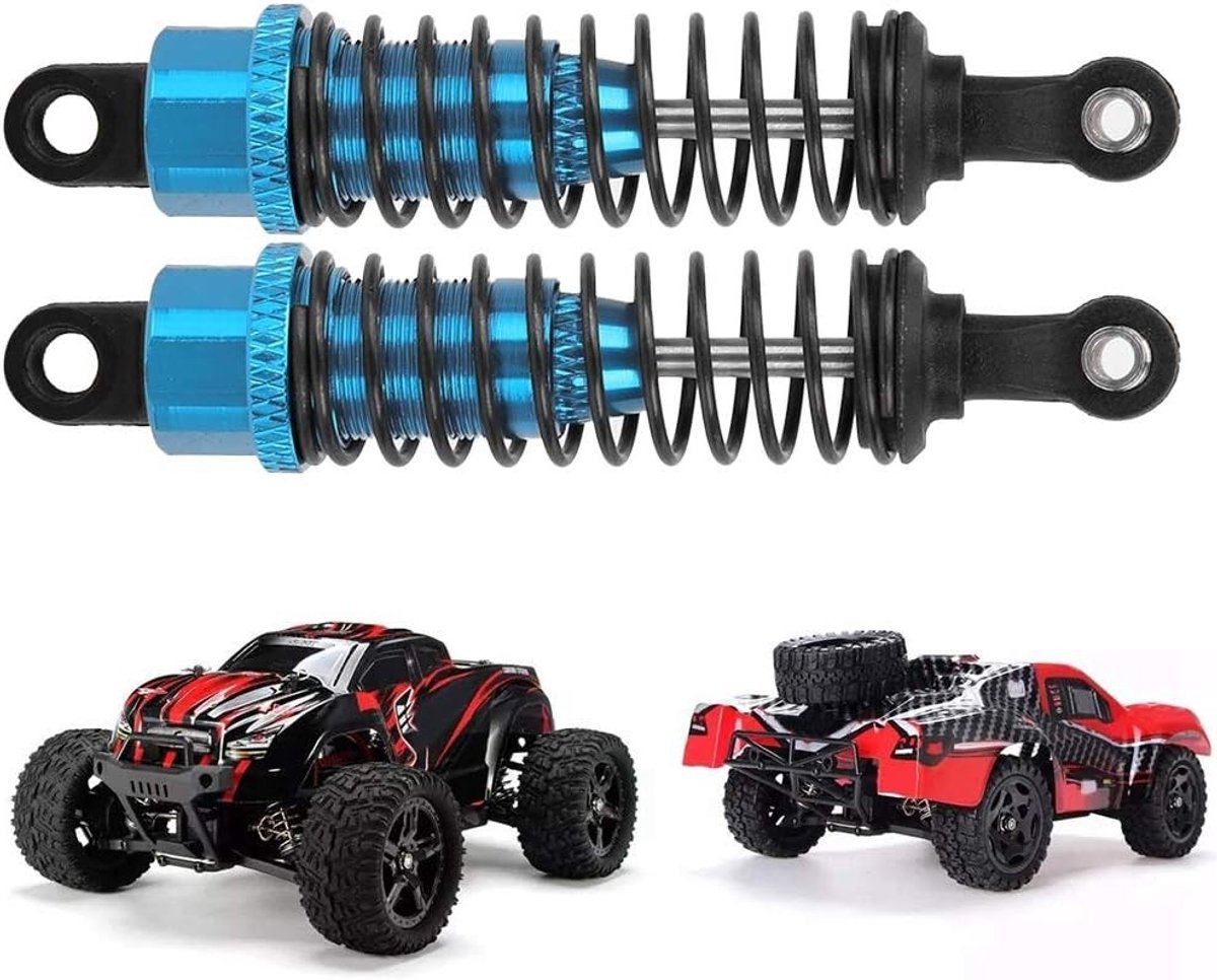 Set van 2 metalen schokdempers voor 1:16 RC auto - 70mm, geschikt voor vierwielaandrijving en verbeterde prestaties