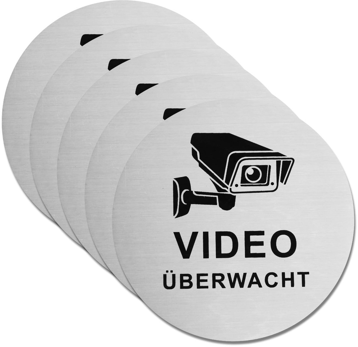 Videobewaking stickers 10 cm - zelfklevend - voor binnen en buiten - beveilig je privéperceel - ShopVlot