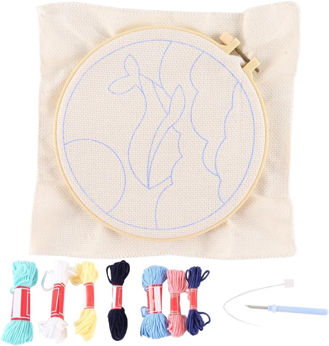 Embroidery Set Punch Needle voor Beginners - Inclusief Instructies en Stofpatroon voor Volwassenen