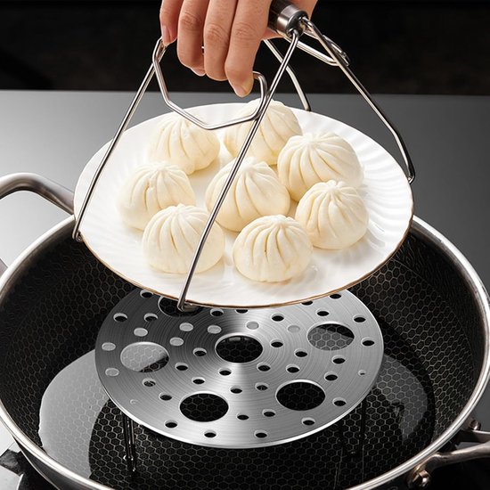RVS Stoomkoker - Opvouwbare stoomset - Gezond koken - Vaatwasmachinebestendig - 175 cm - Zilver — afbeelding 5