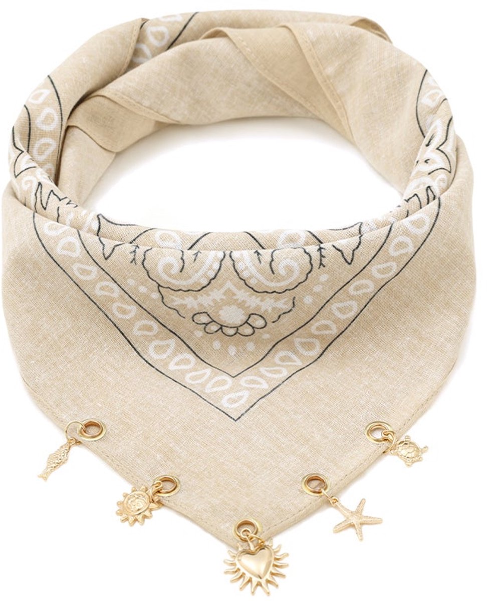 Zomersjaals met paisley-patroon, klassiek katoen, dagelijkse accessoires - Abrikoos