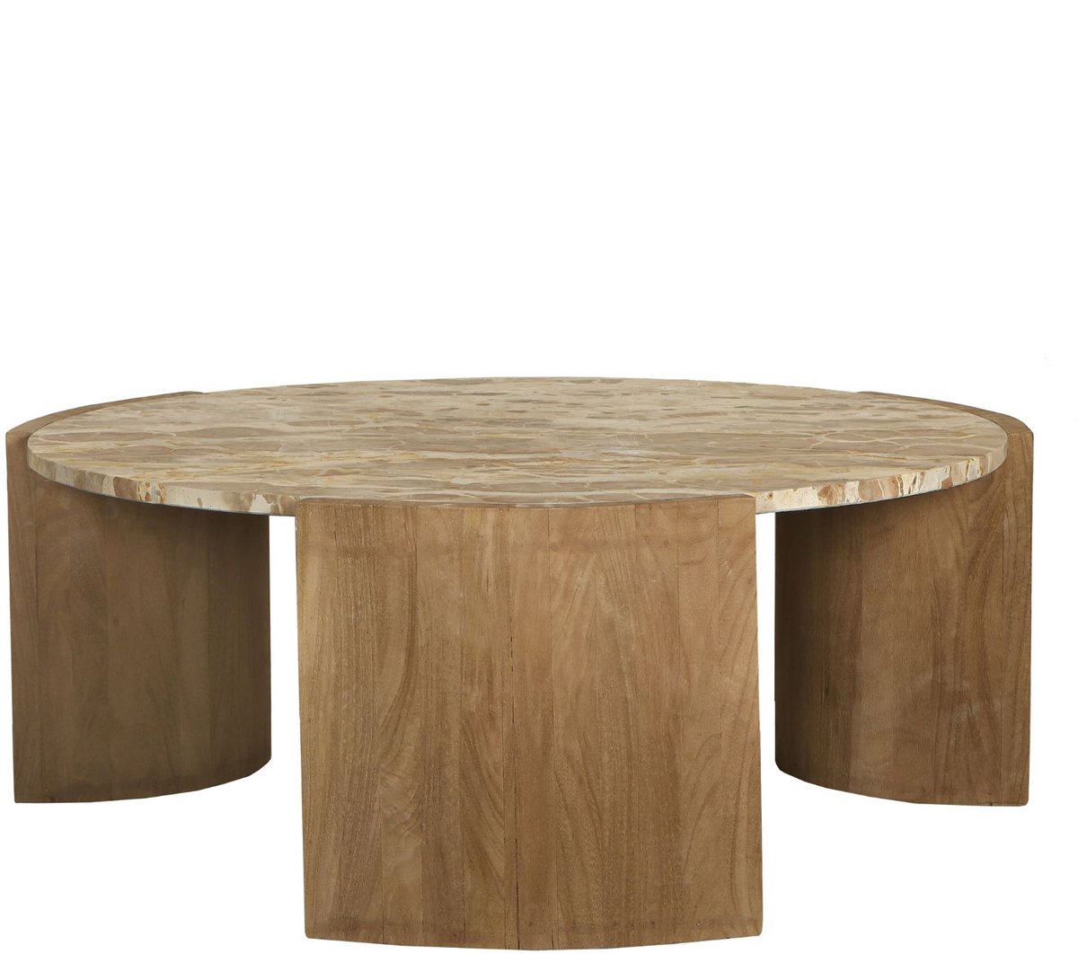 PTMD Javina Natural Marble Coffeetable Mangowood Base L