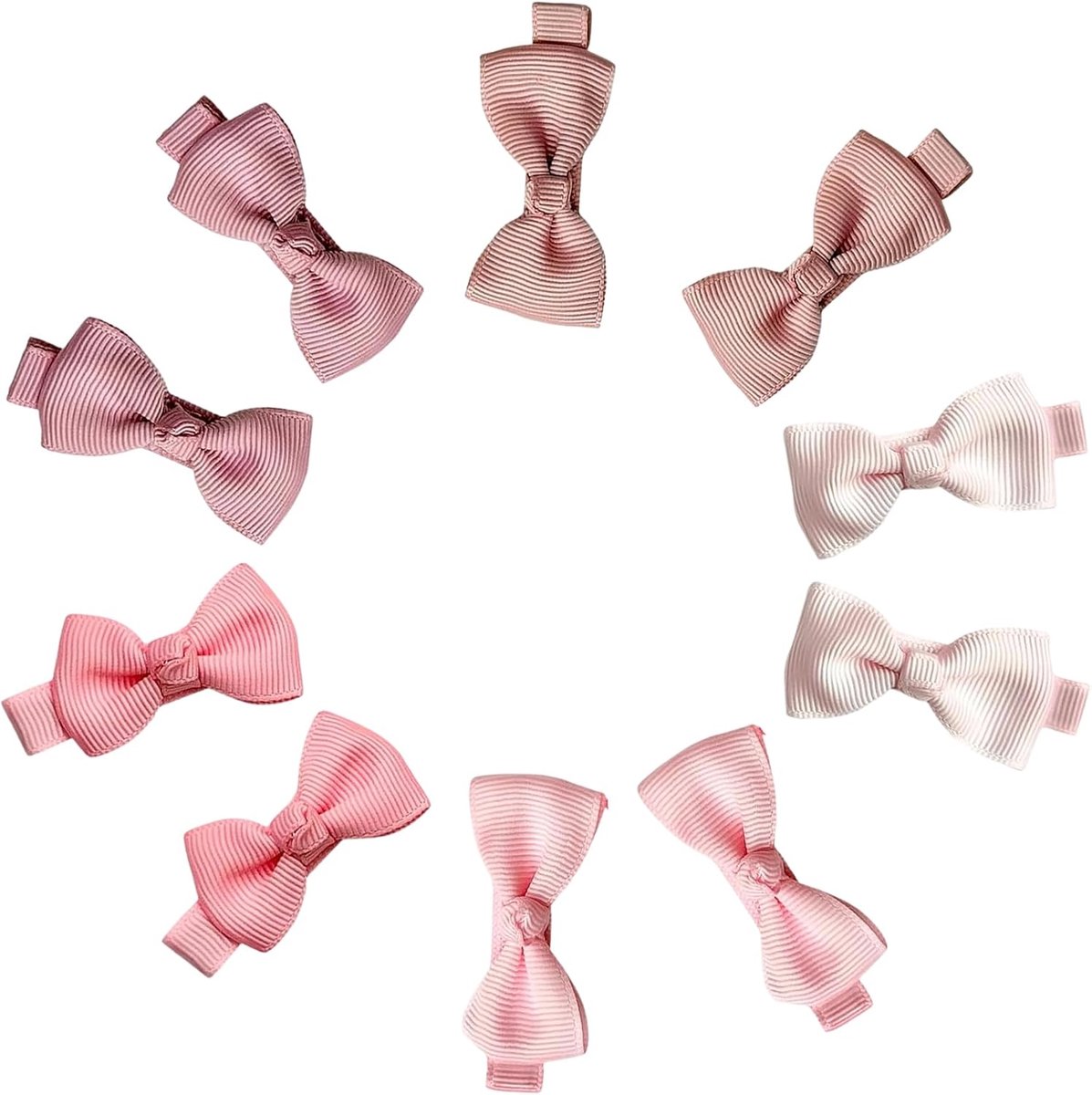 Baby haarstrikjes 10 stuks - mini formaat - zachte polyester - comfortabel voor kleine kinderen - ShopVlot
