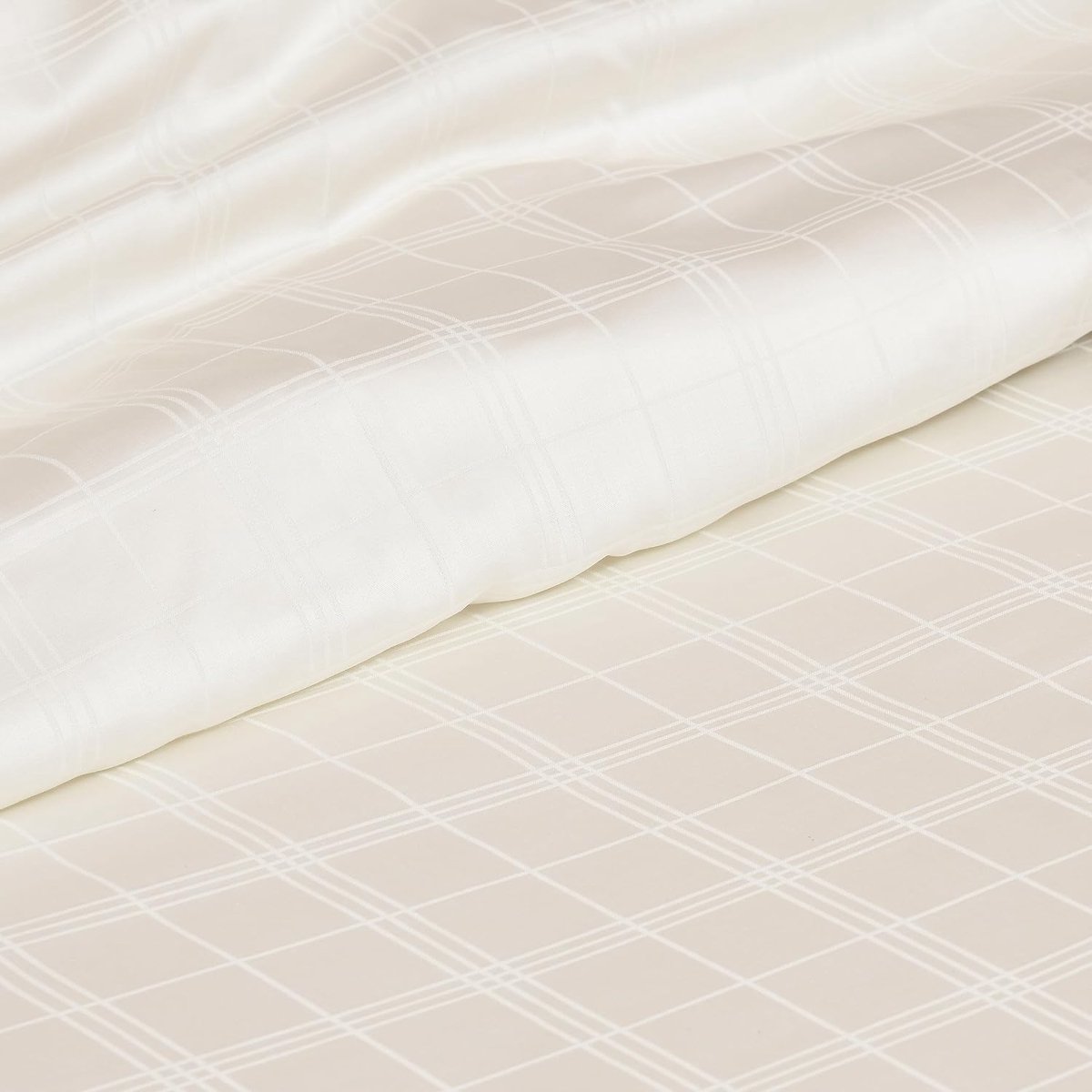 LINENWALAS Organic Vegan Bamboo Fitted Sheet with Pillowcase Deep Pocket 40cm Softest, Silky Cooling Designer Checks - ShopVlot