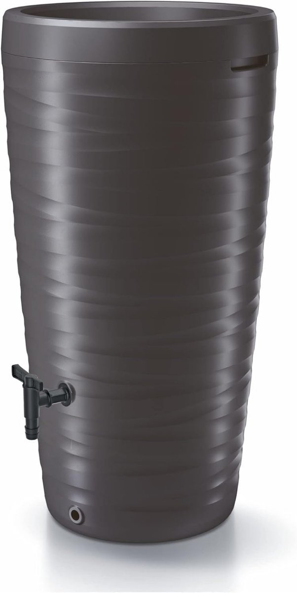 Allvia® Waterton - Regenton - Watertank - 240 L Regenton met Waterkraan - met Plantenbakdeksel van Kunststof - Zwart - 57cm x 115cm x 57cm