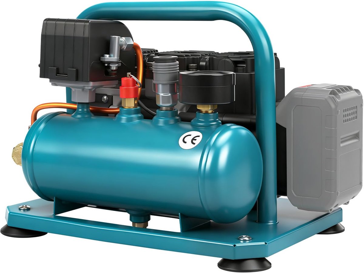 Accucompressor persluchtcompressor 8bar - voor Makita 18V accu - compact en krachtig - ideaal voor klussen - ShopVlot
