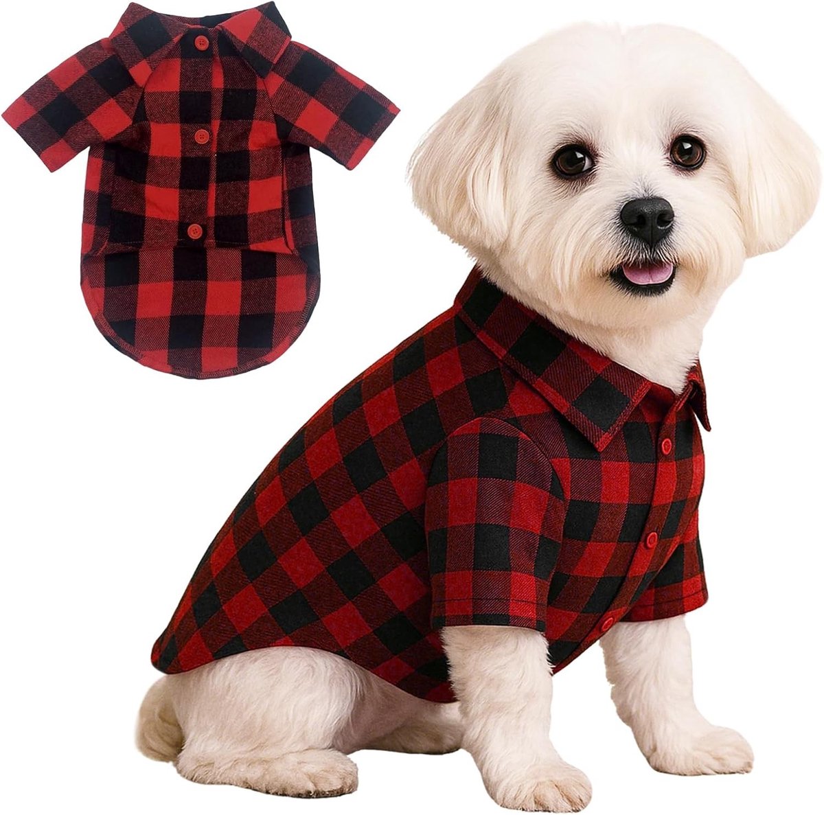 Schattige rode hondenoutfit voor kerst - Zacht casual kostuum voor kleine, middelgrote en grote honden