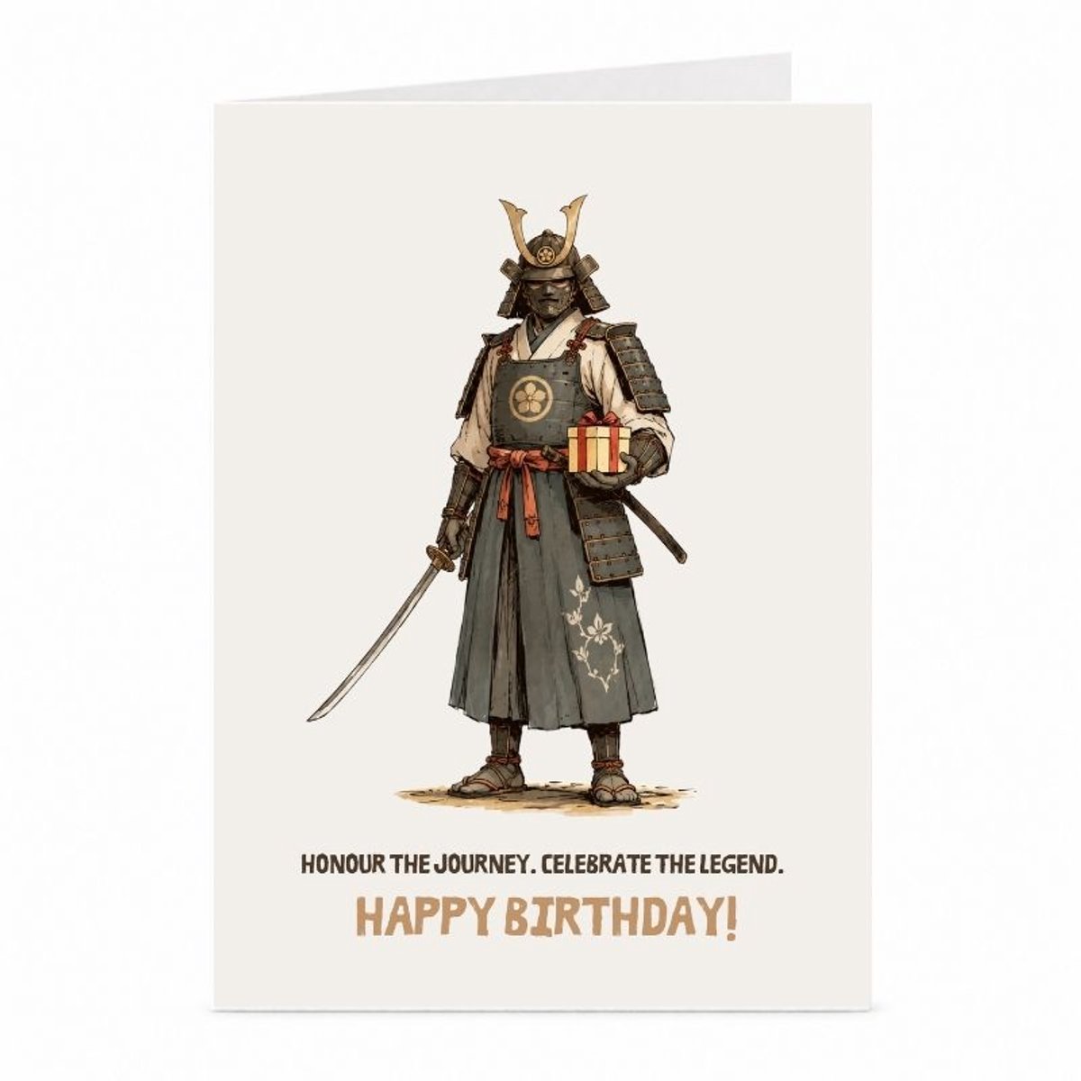 Samoerai - Verjaardagskaart - JustTheCardGuy - A6 met envelop