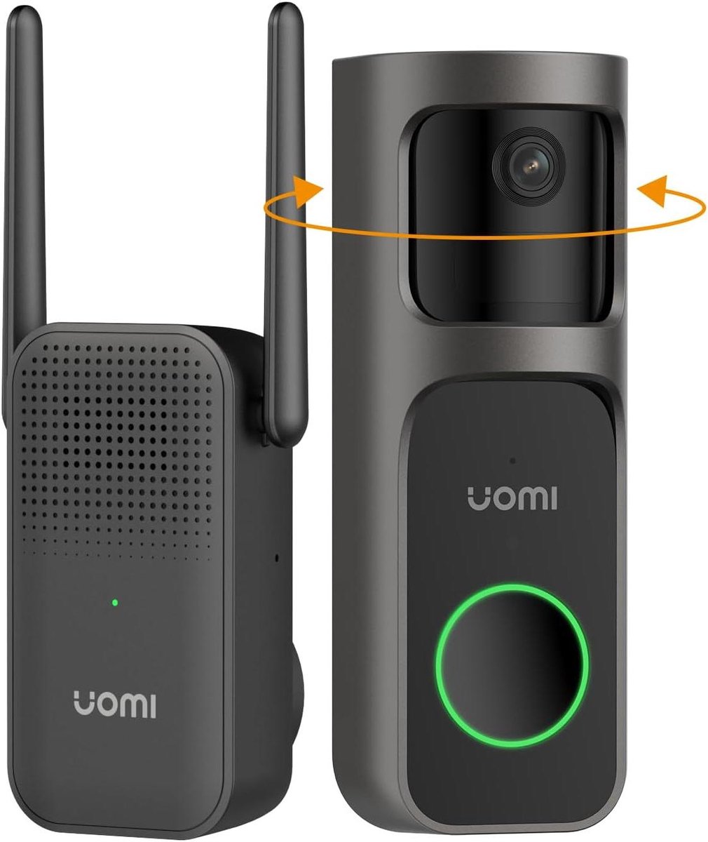 Videodeurbel Camera - Slimme Deurbel - Huis Beveiligen - Persoonsdetectie met AI - 3 MP HD - Zwart