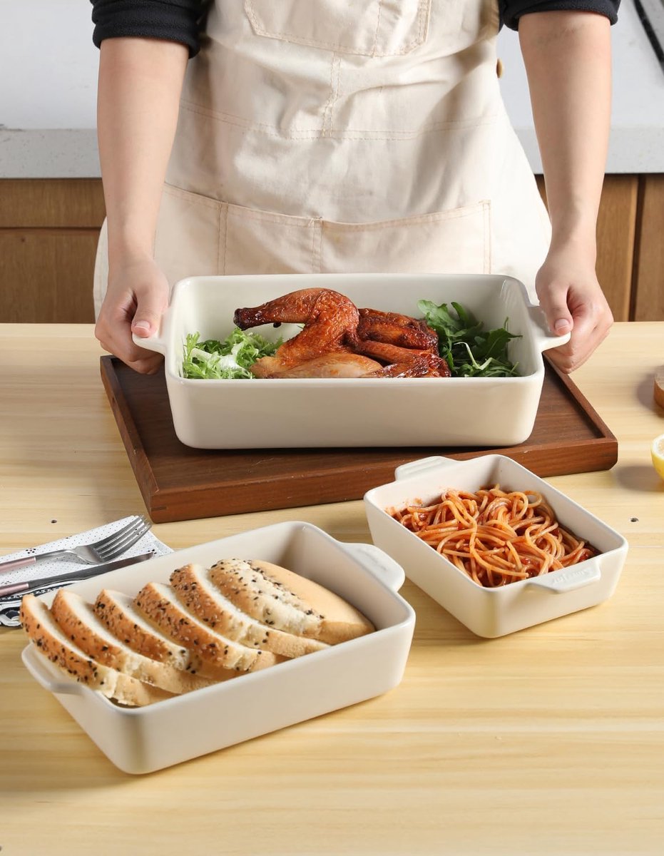 Sweejar Home Keramische bakvormen, rechthoekige bakvorm, lasagnepannen voor koken, keuken, cakediner, banket en - ShopVlot